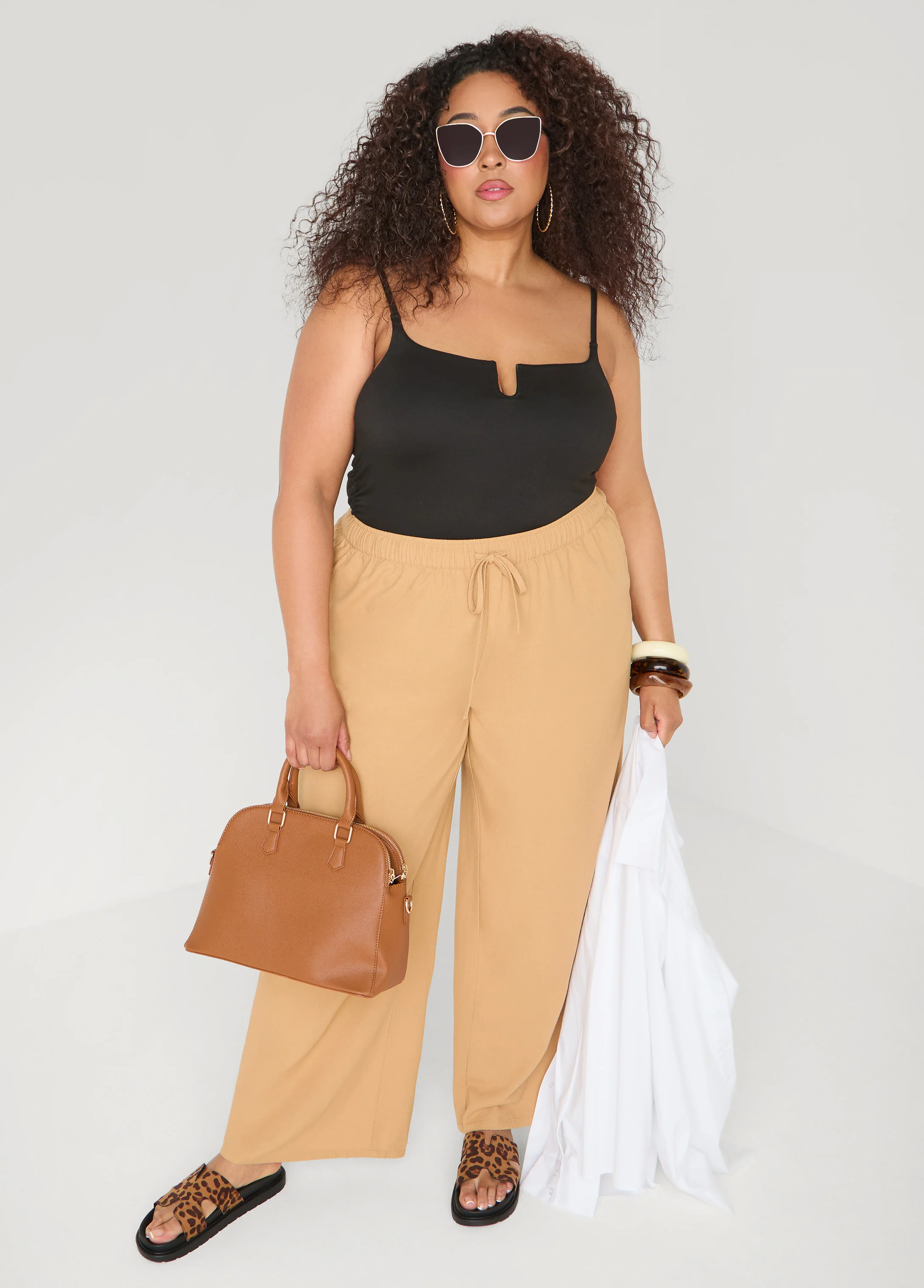 Drawstring Linen Blend Pants - Image 14