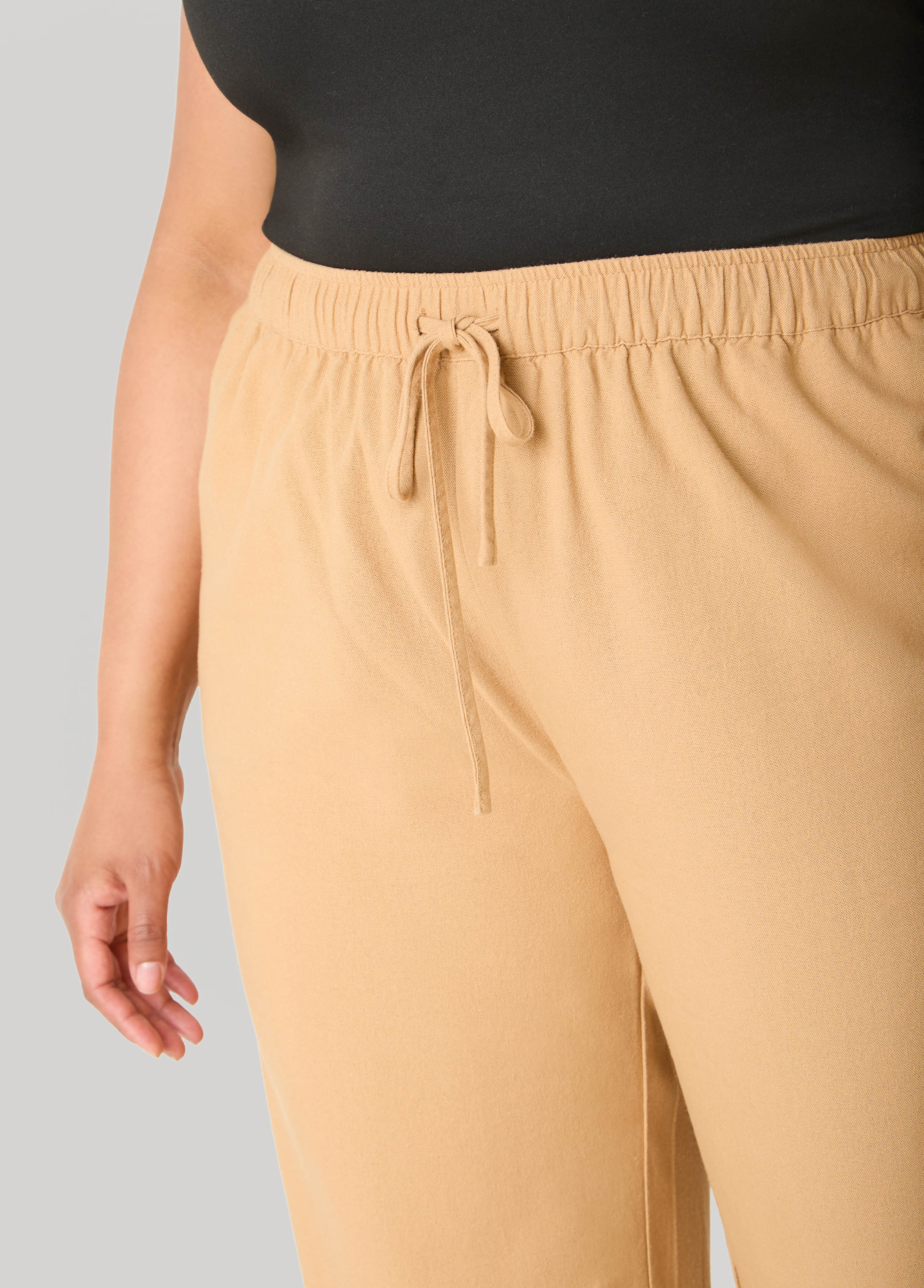 Drawstring Linen Blend Pants - Image 17