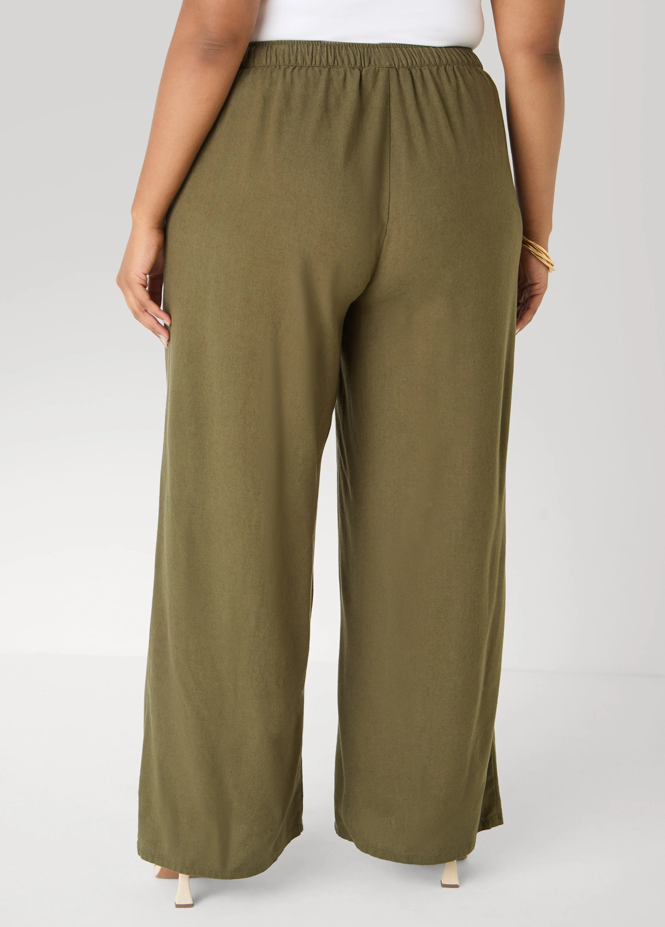 Drawstring Linen Blend Pants - Image 5