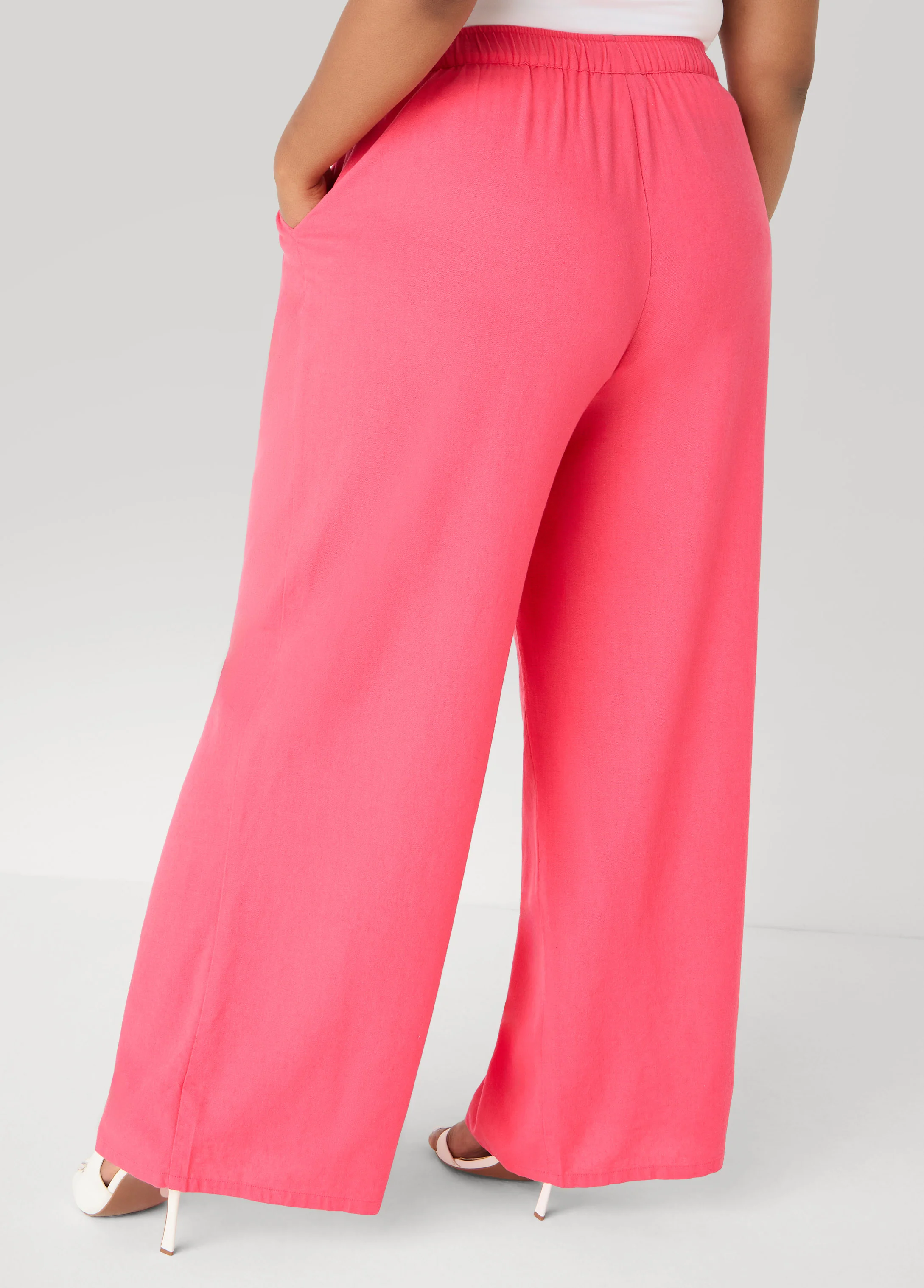 Drawstring Linen Blend Pants - Image 8