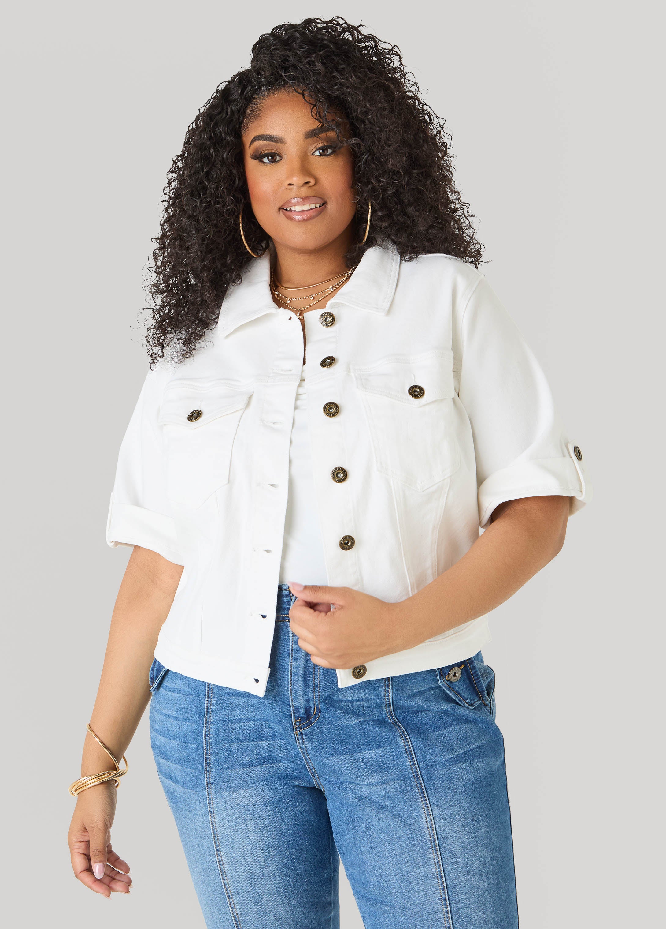 Cuffed Denim Jacket - Image 5