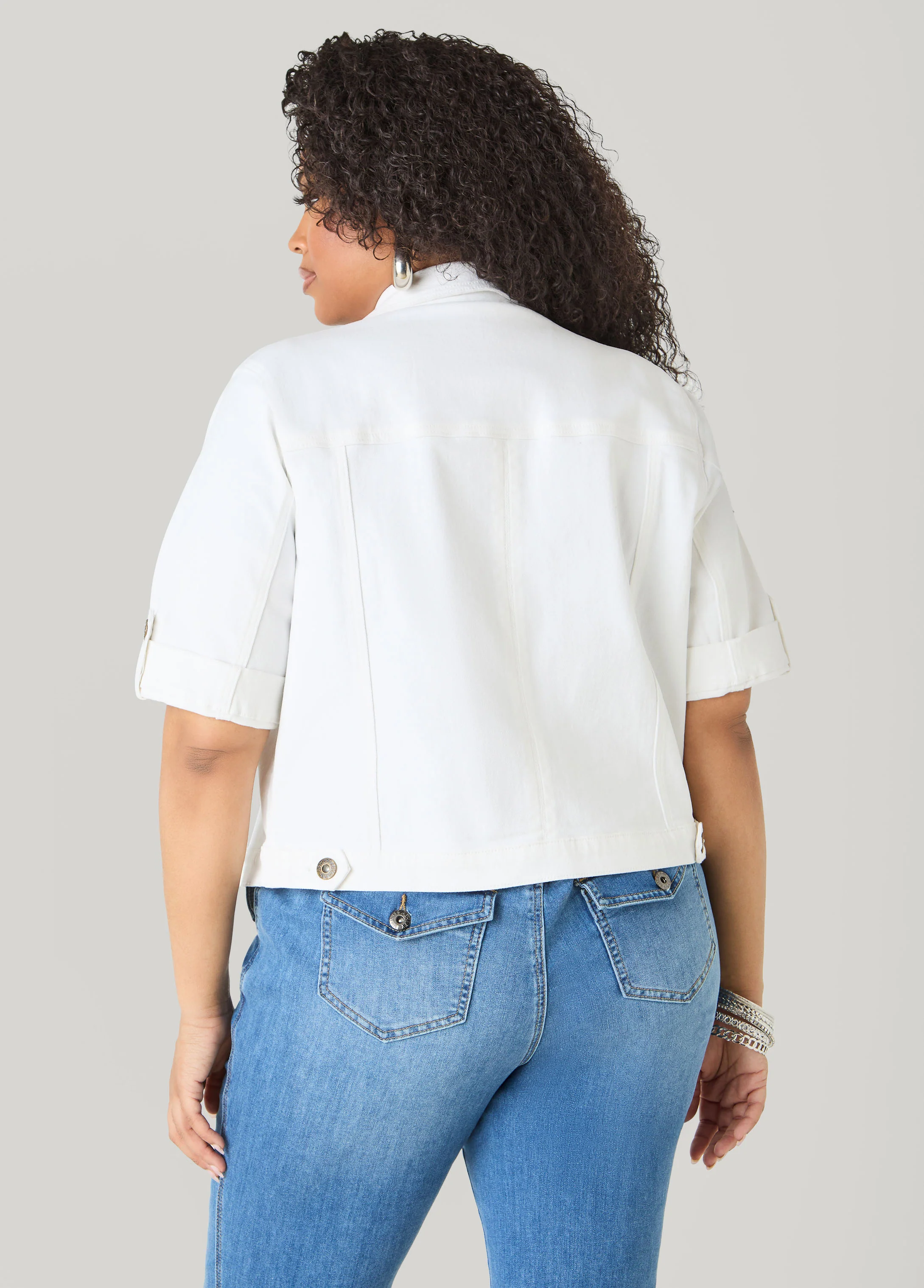 Cuffed Denim Jacket - Image 6