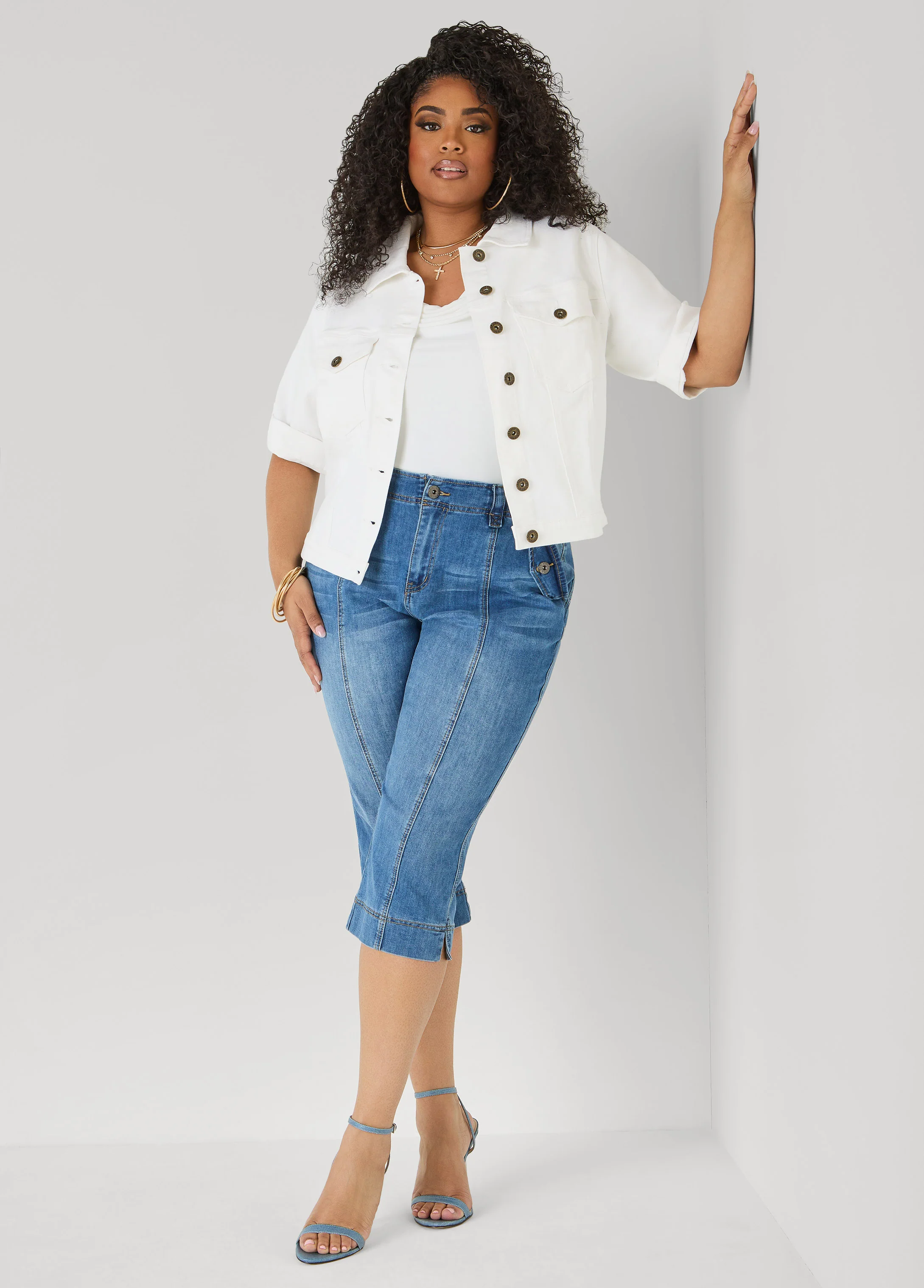 Cuffed Denim Jacket - Image 7
