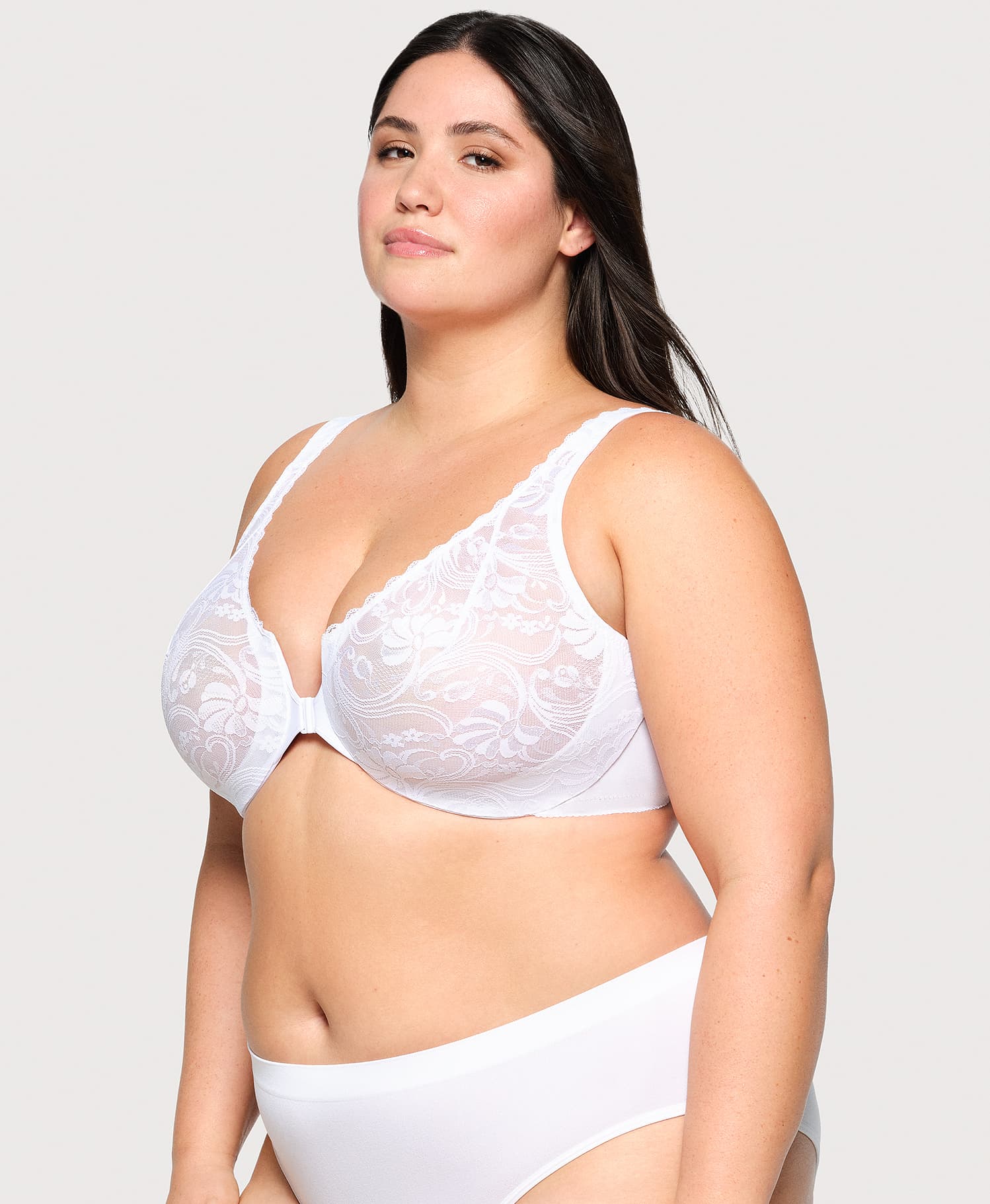Front-Closure Stretch Lace WonderWire Bra - Image 3