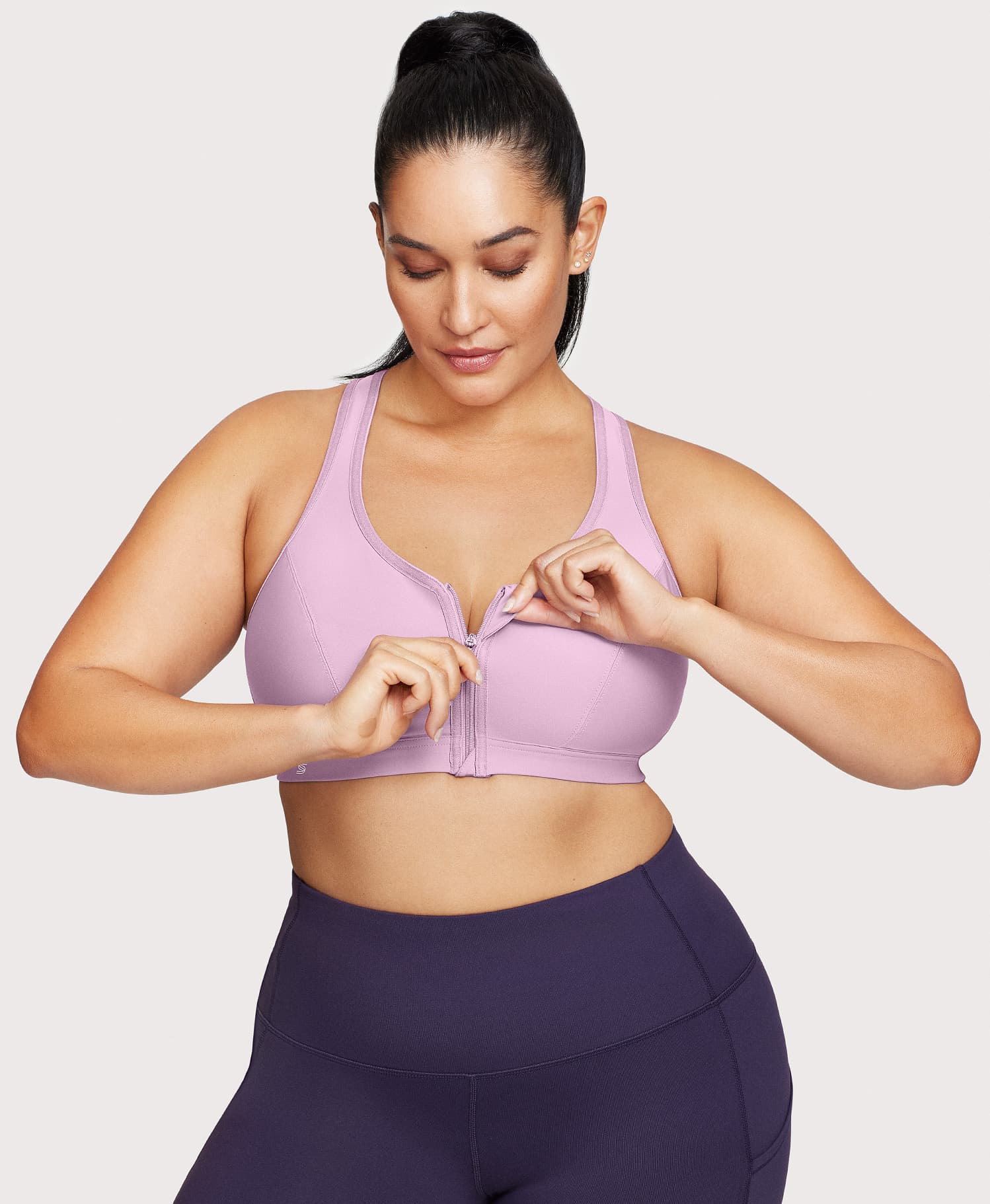 Front-Closure Zip Up Sports Bra - Image 3