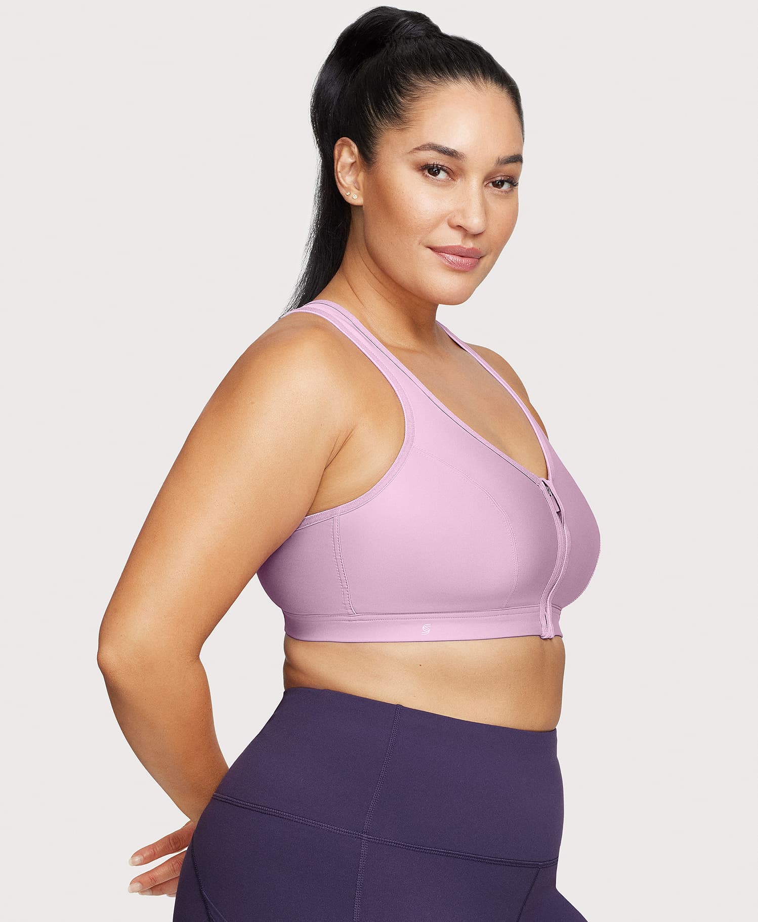 Front-Closure Zip Up Sports Bra - Image 4