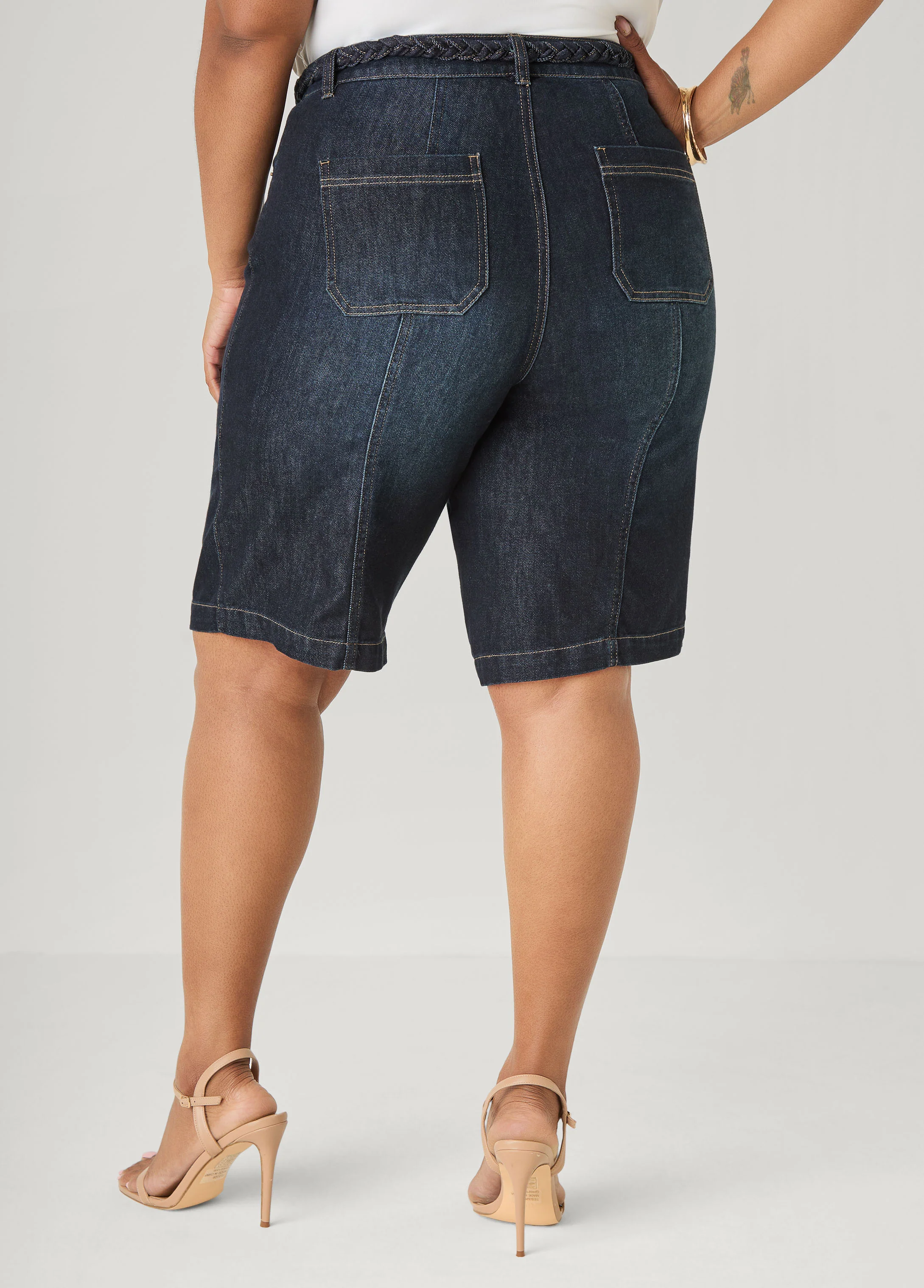 Braided Belt Bermuda Shorts - Image 6