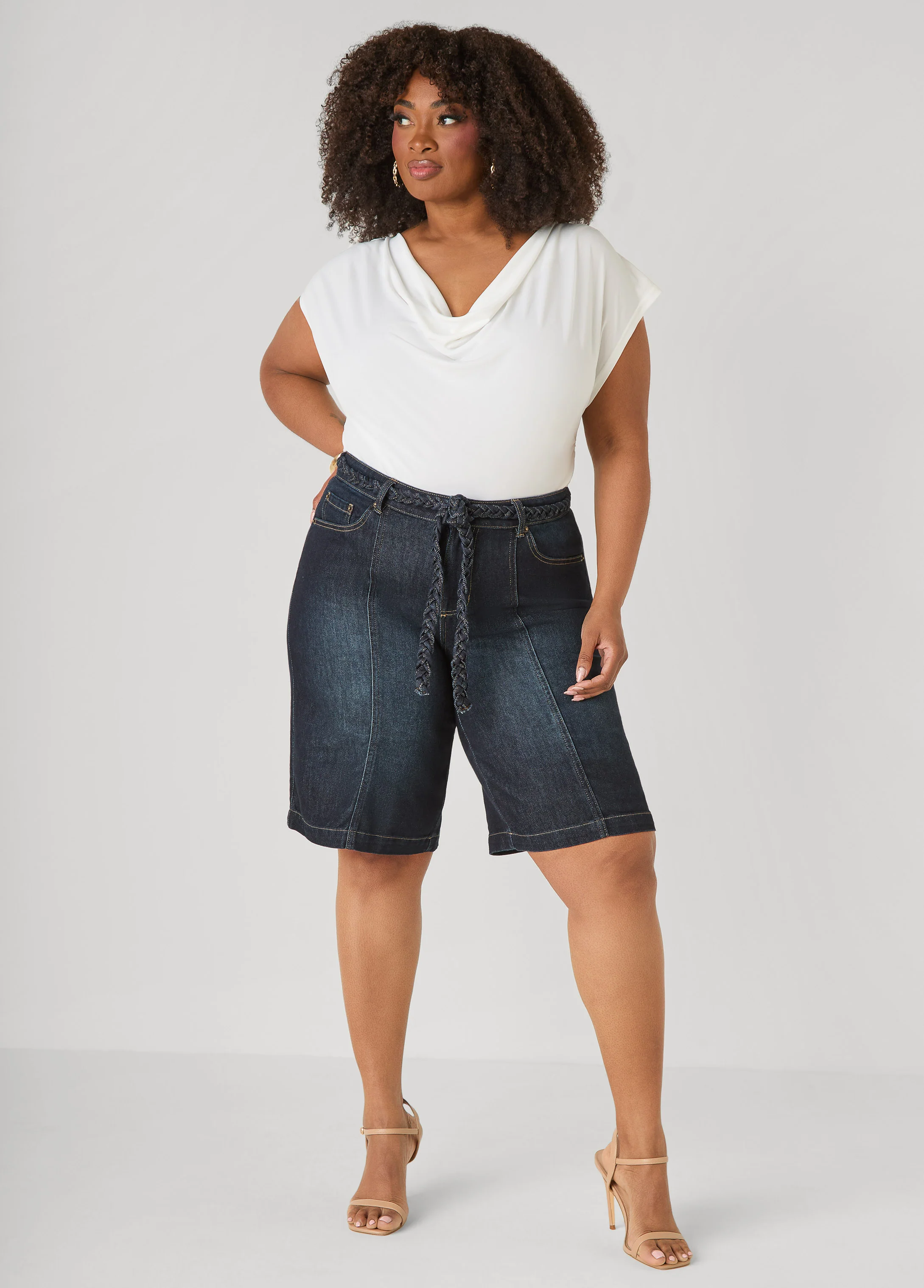 Braided Belt Bermuda Shorts - Image 7