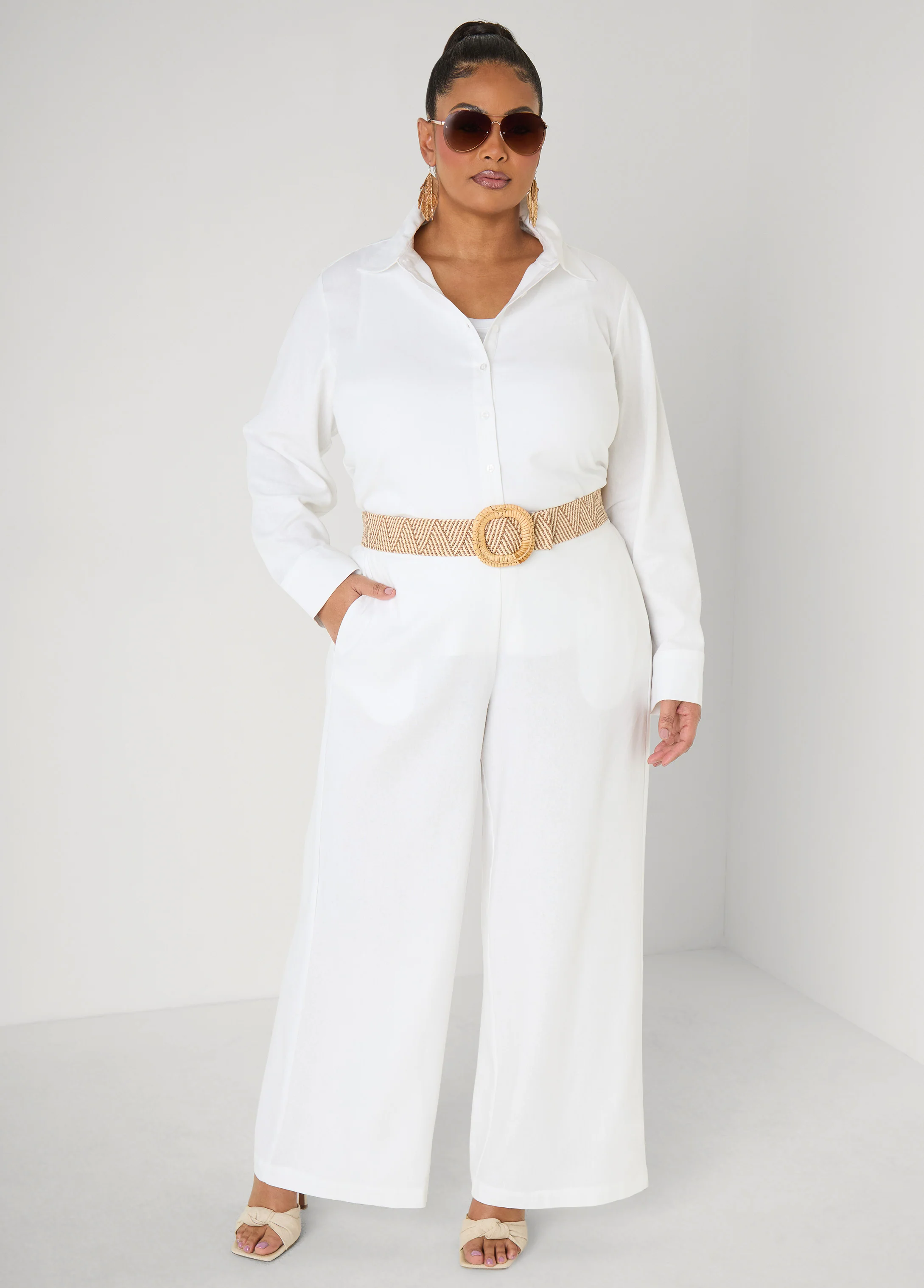 Long Sleeved Linen Blend Shirt - Image 9