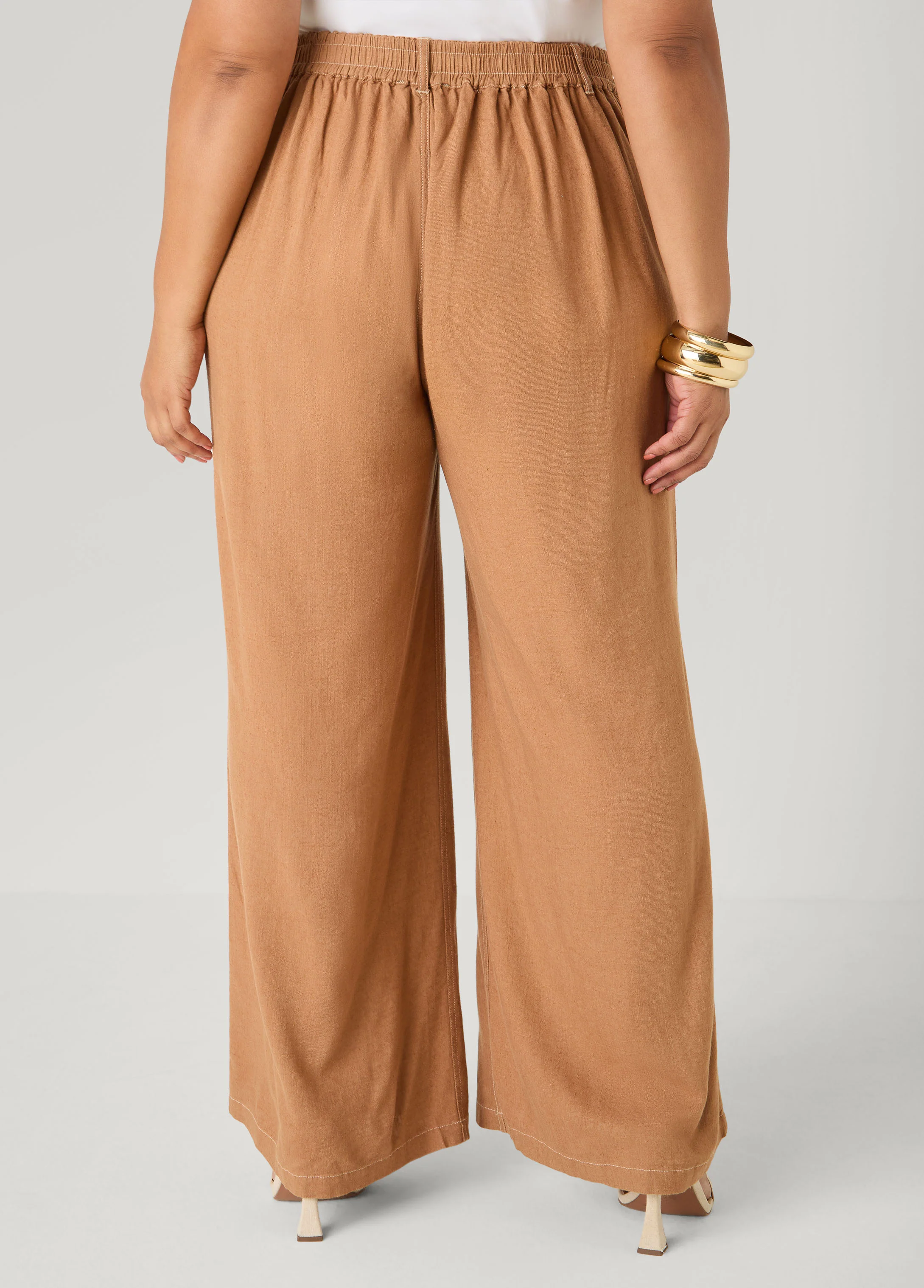 Linen Blend Wide Leg Pants - Image 5