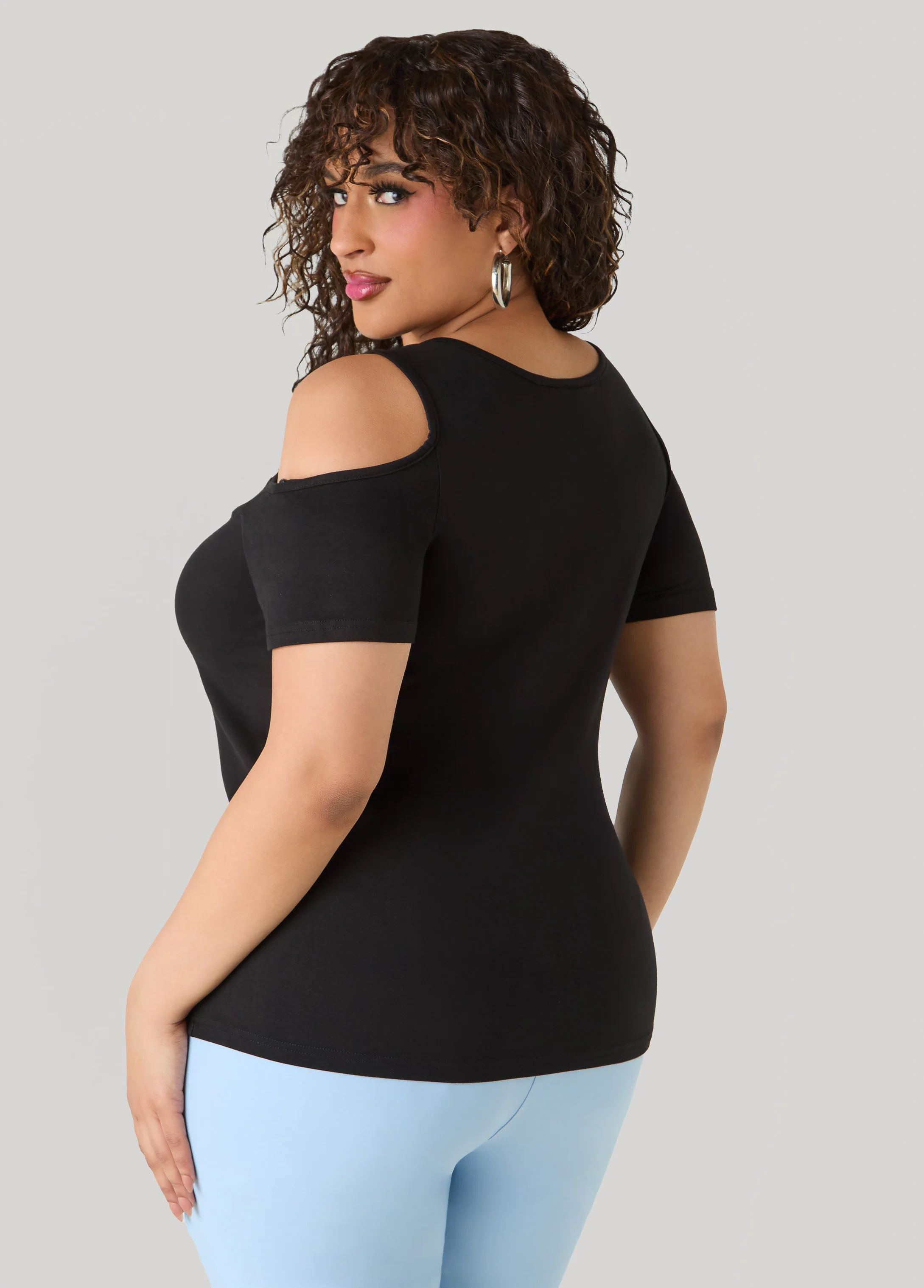 Grommet Cold Shoulder Top - Image 10