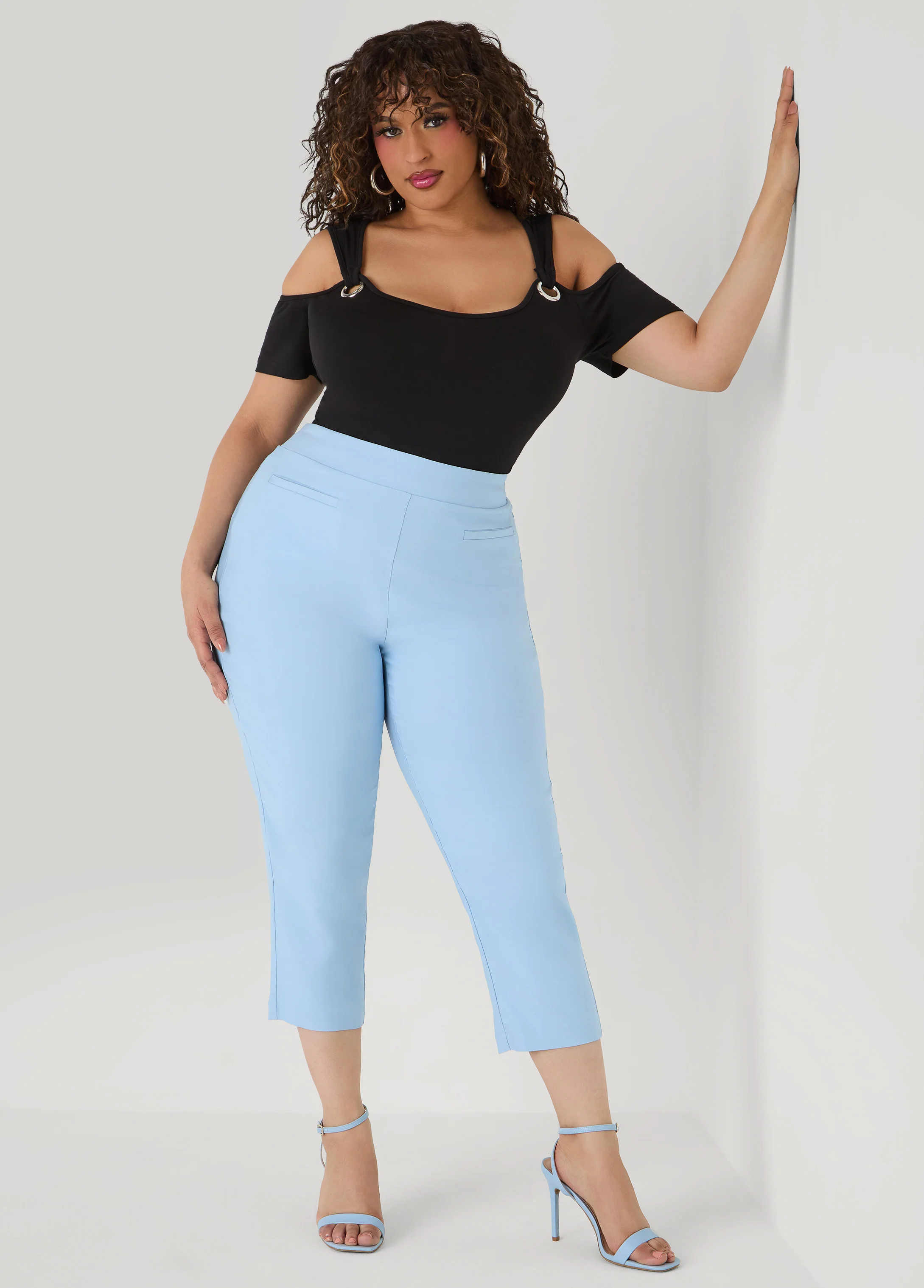 Grommet Cold Shoulder Top - Image 11