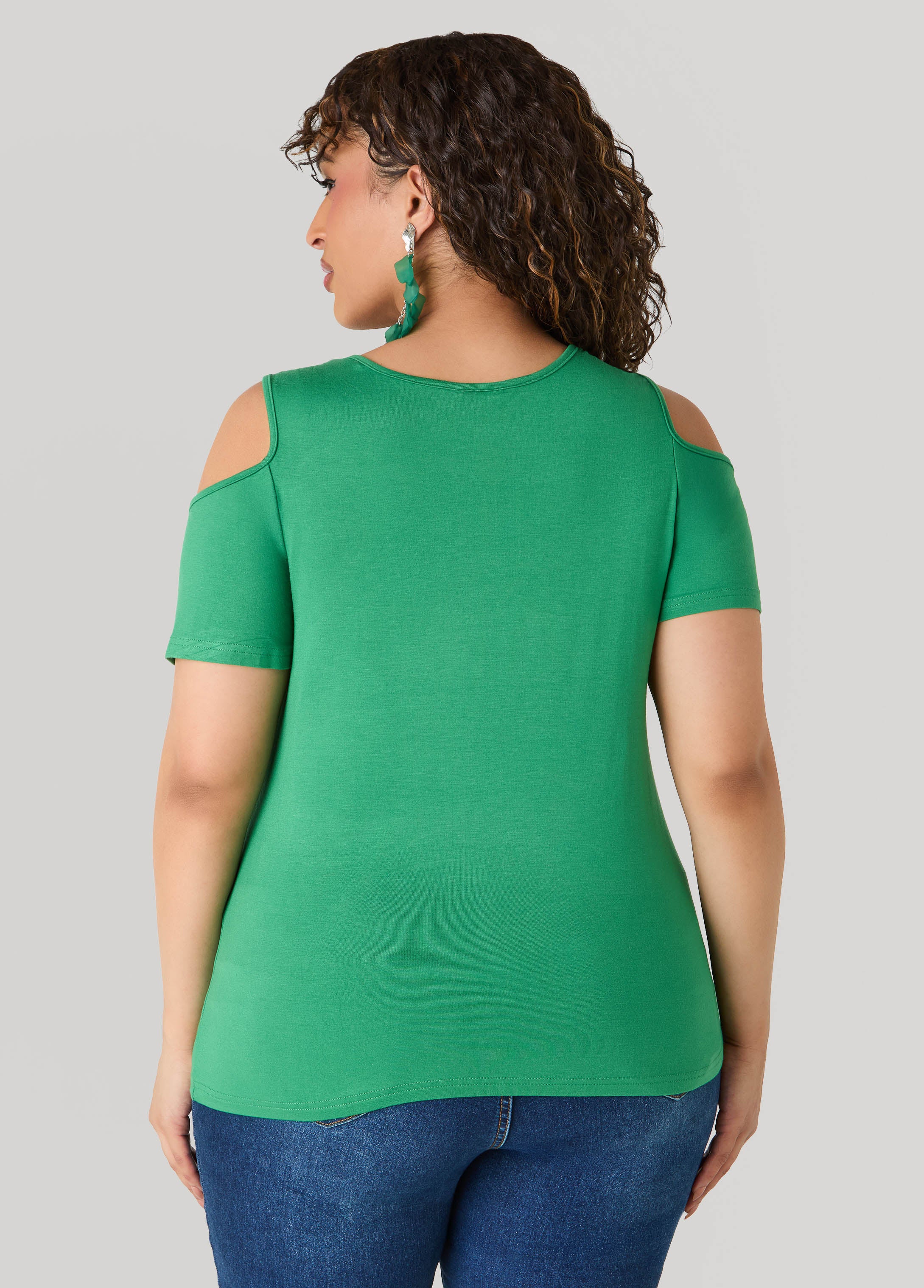 Grommet Cold Shoulder Top - Image 14