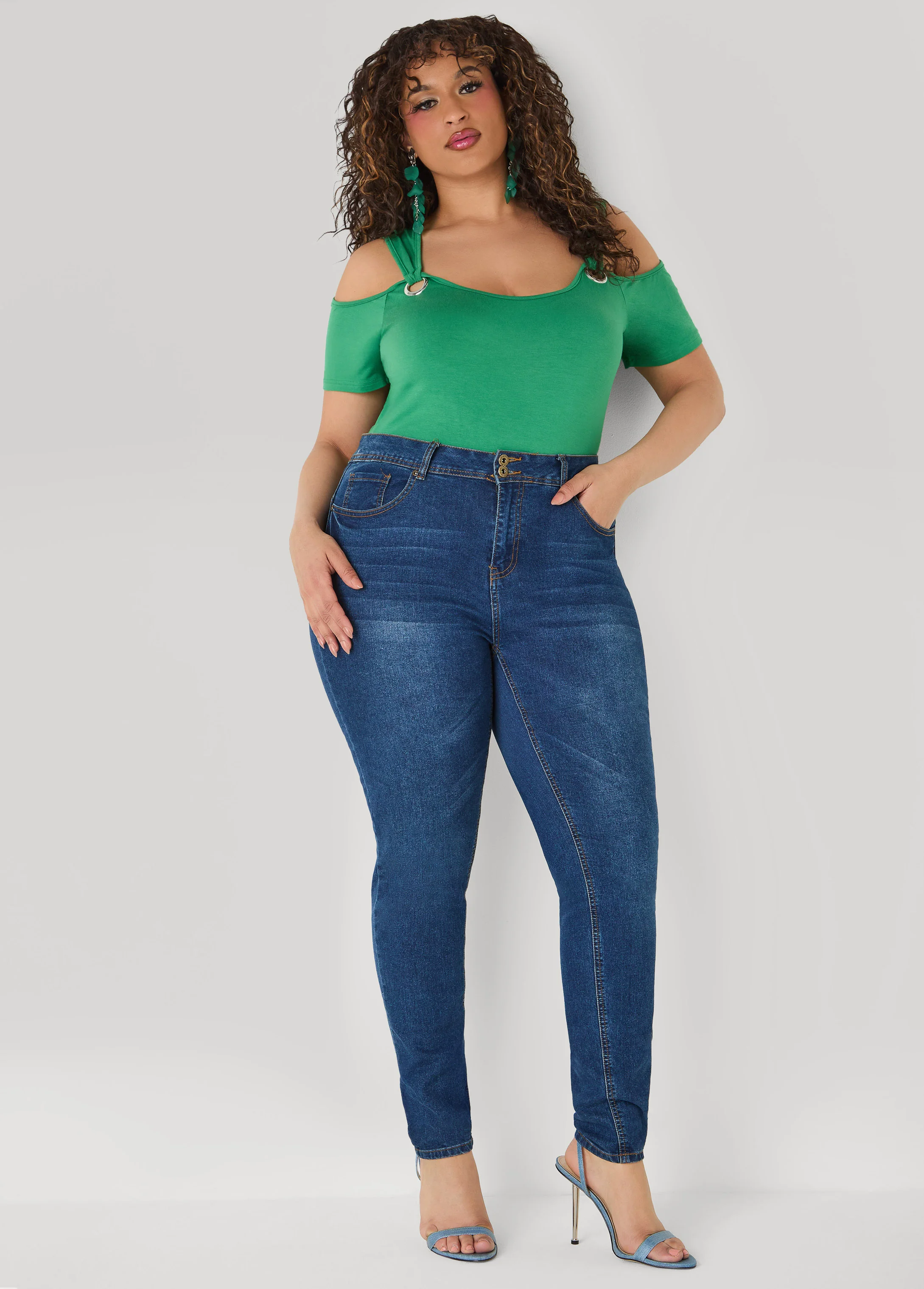 Grommet Cold Shoulder Top - Image 15