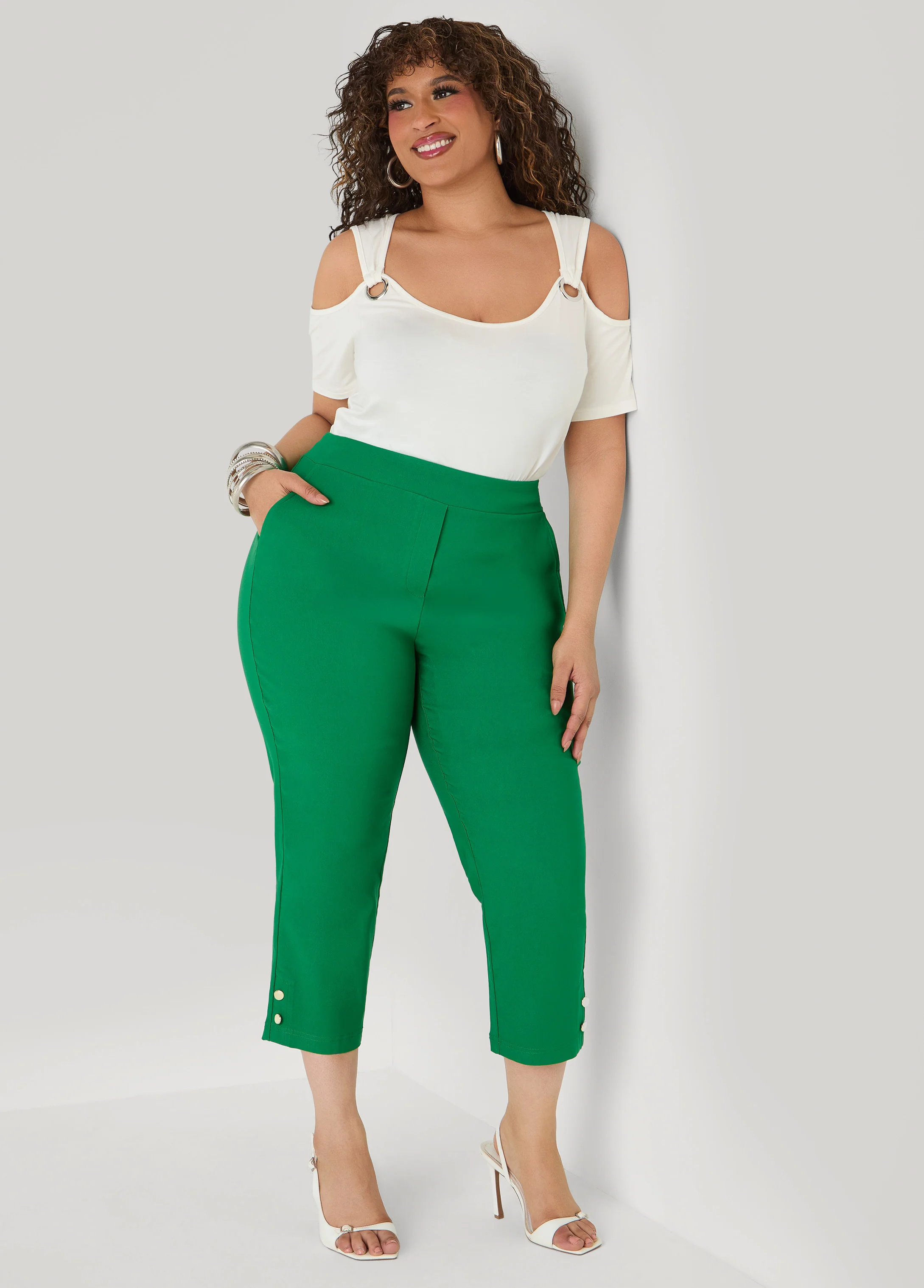 Grommet Cold Shoulder Top - Image 7