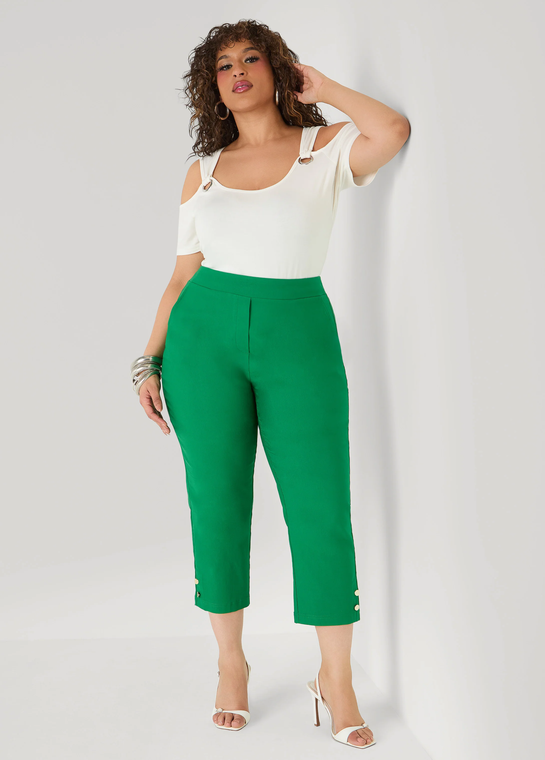 Grommet Cold Shoulder Top - Image 8