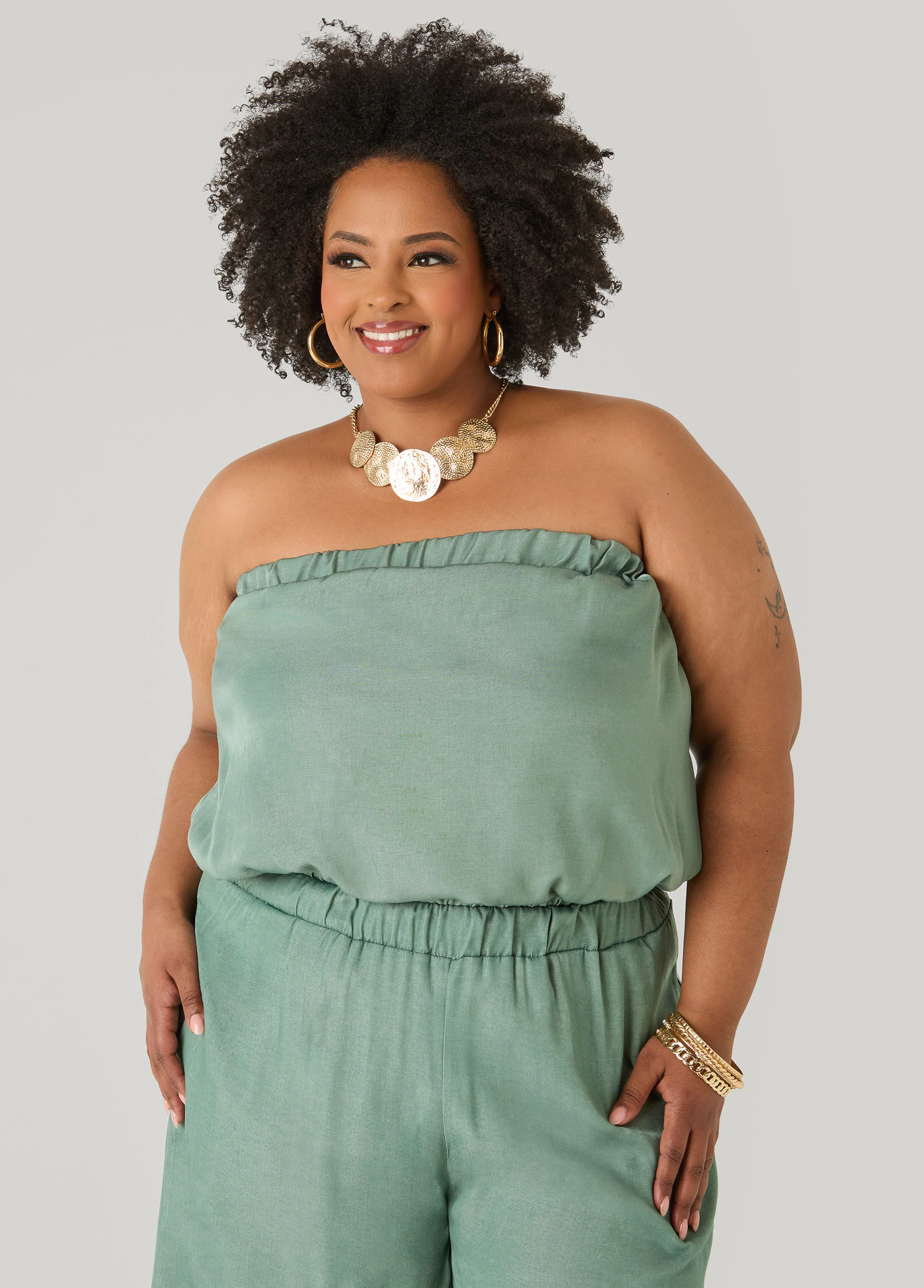 Sage Green Bubble Tube Top - Image 5