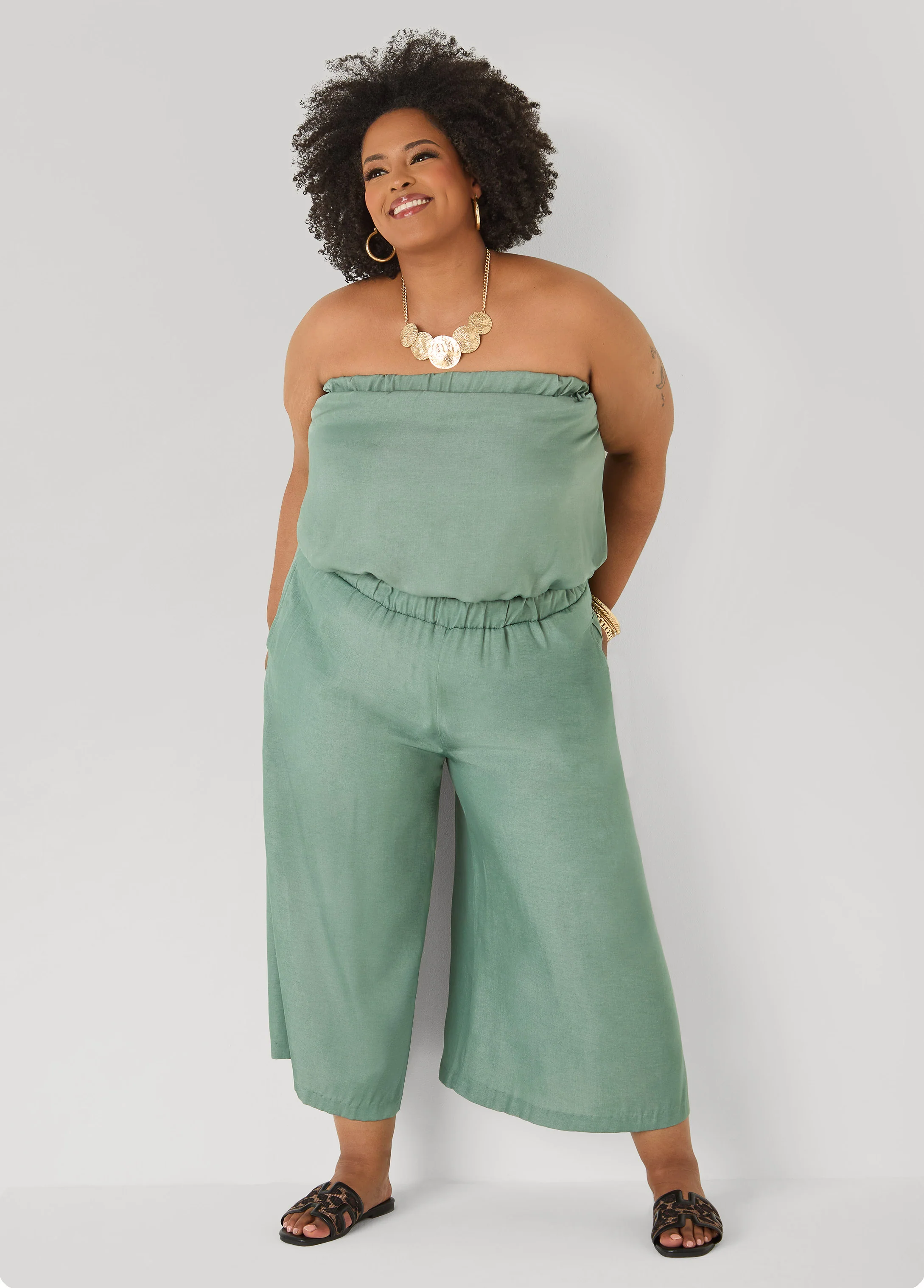 Sage Green Bubble Tube Top - Image 8