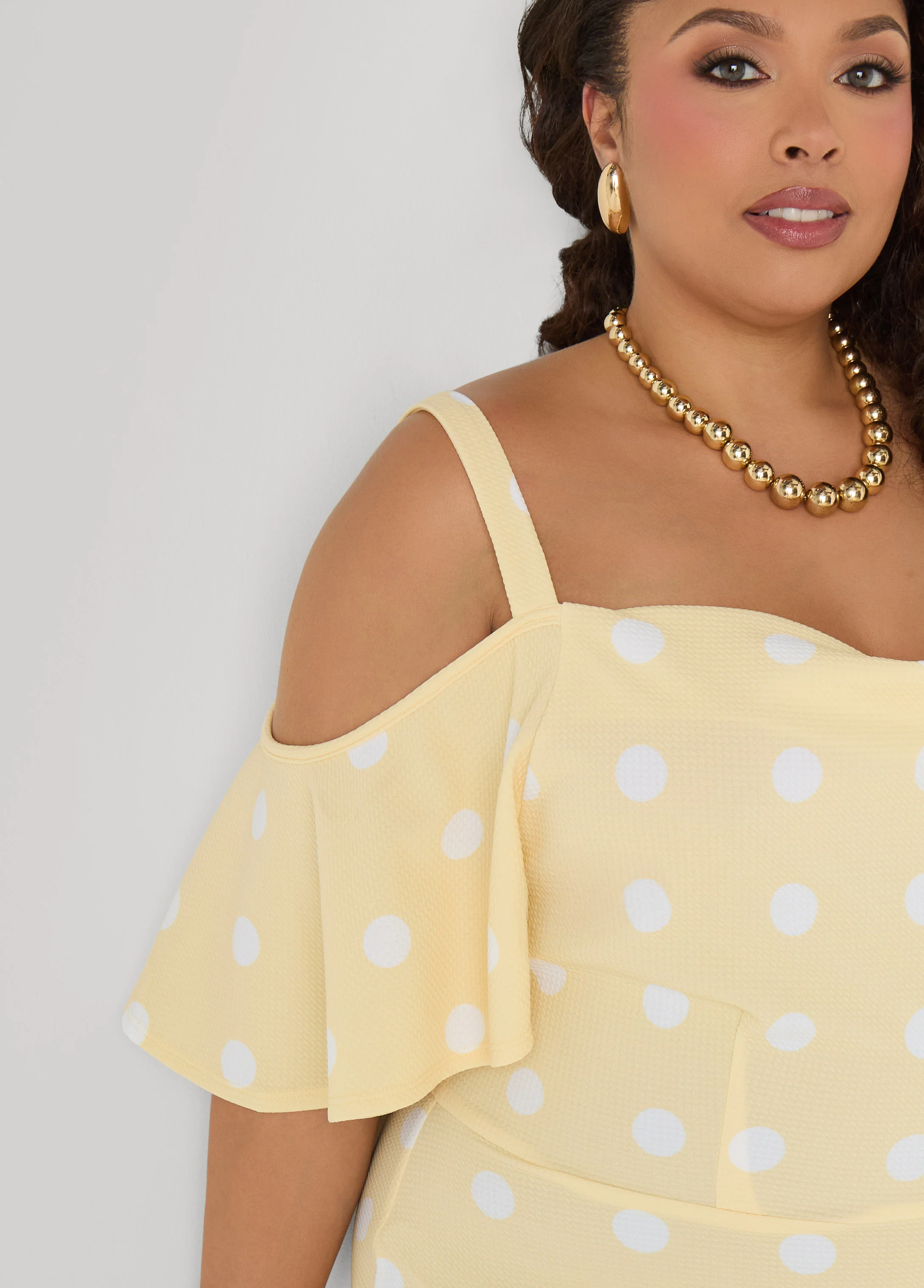 Cold Shoulder Polka Dot Dress - Image 4