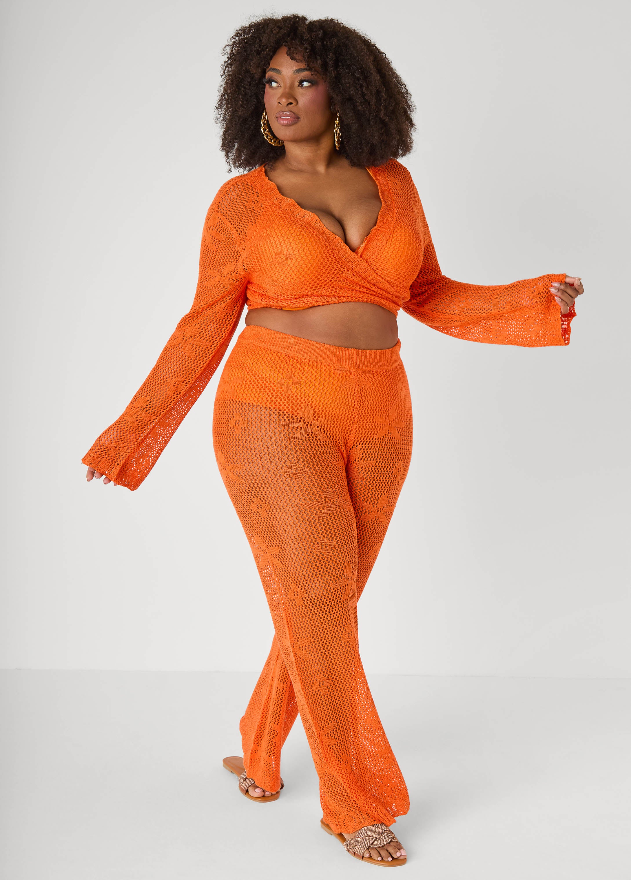 Crochet Tie Front Crop Top - Image 4