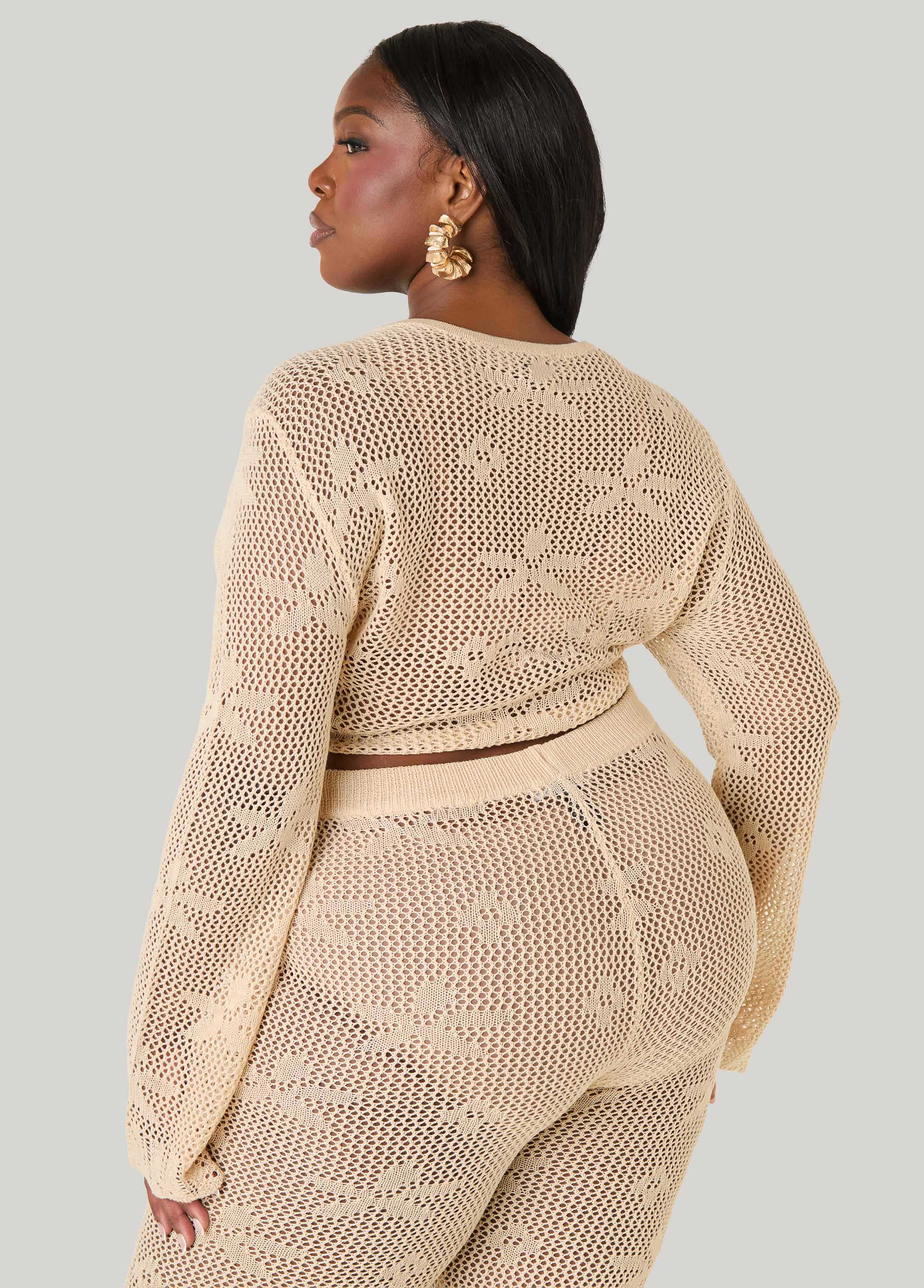 Crochet Tie Front Crop Top - Image 6