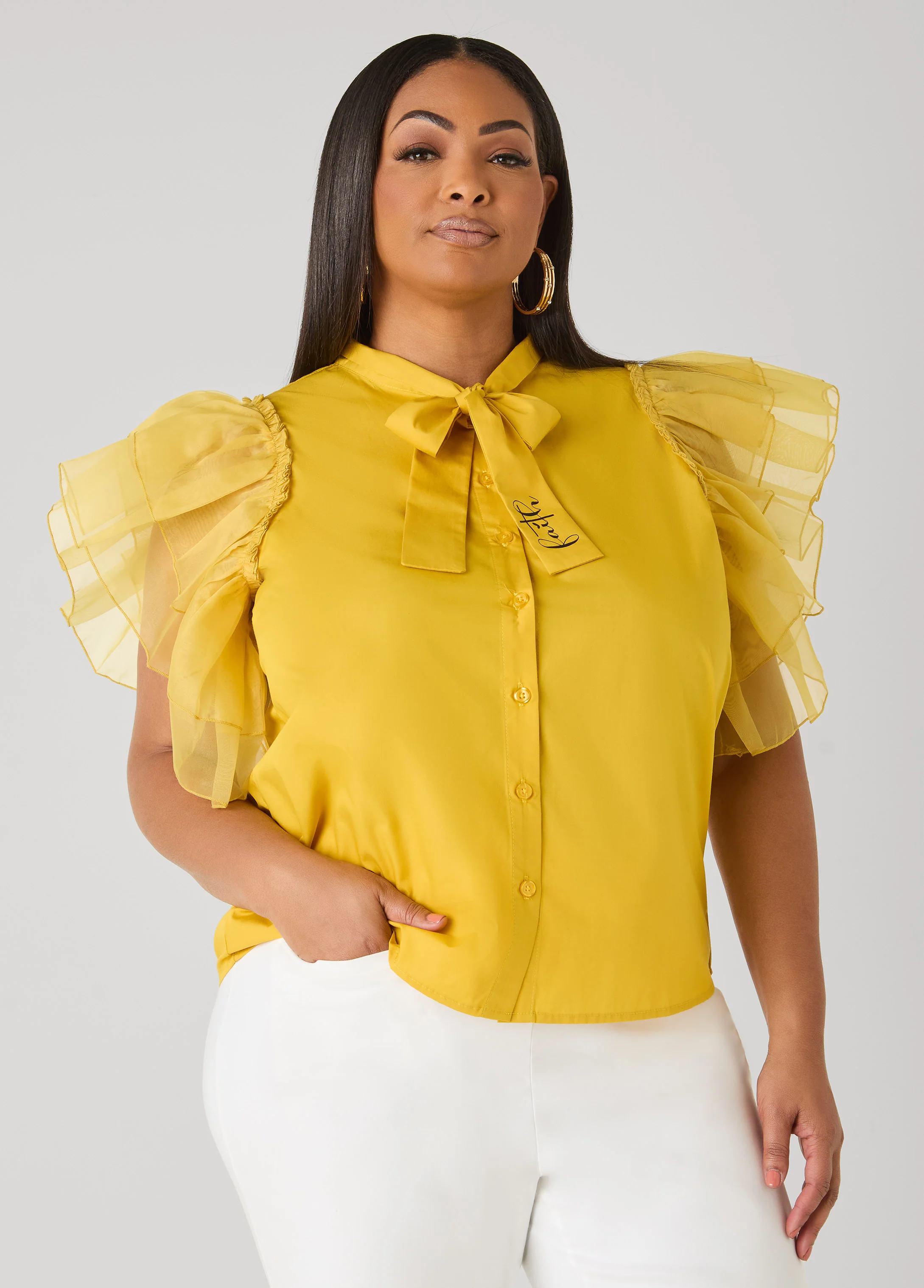 Organza Sleeved Faith Shirt - Image 5