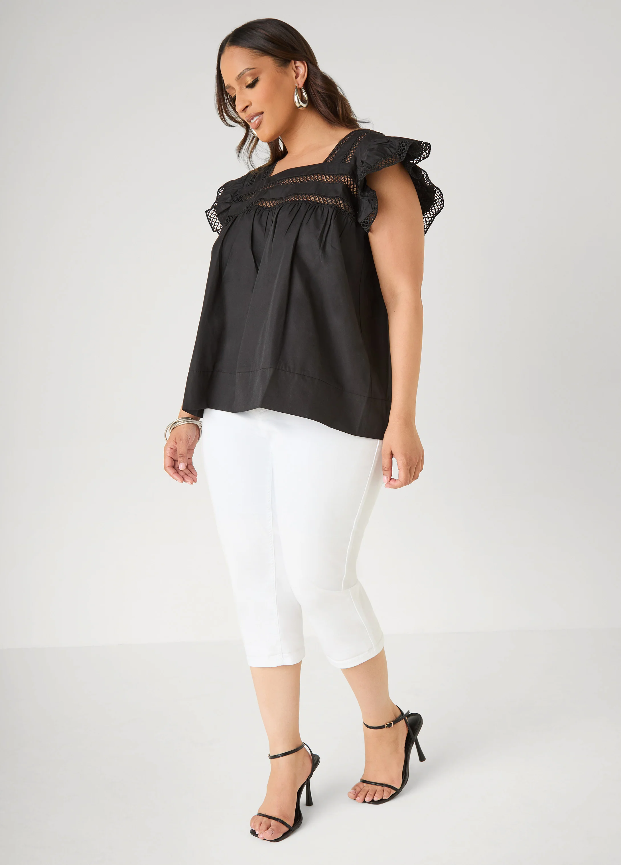 Lattice Trimmed Poplin Shirt - Image 11