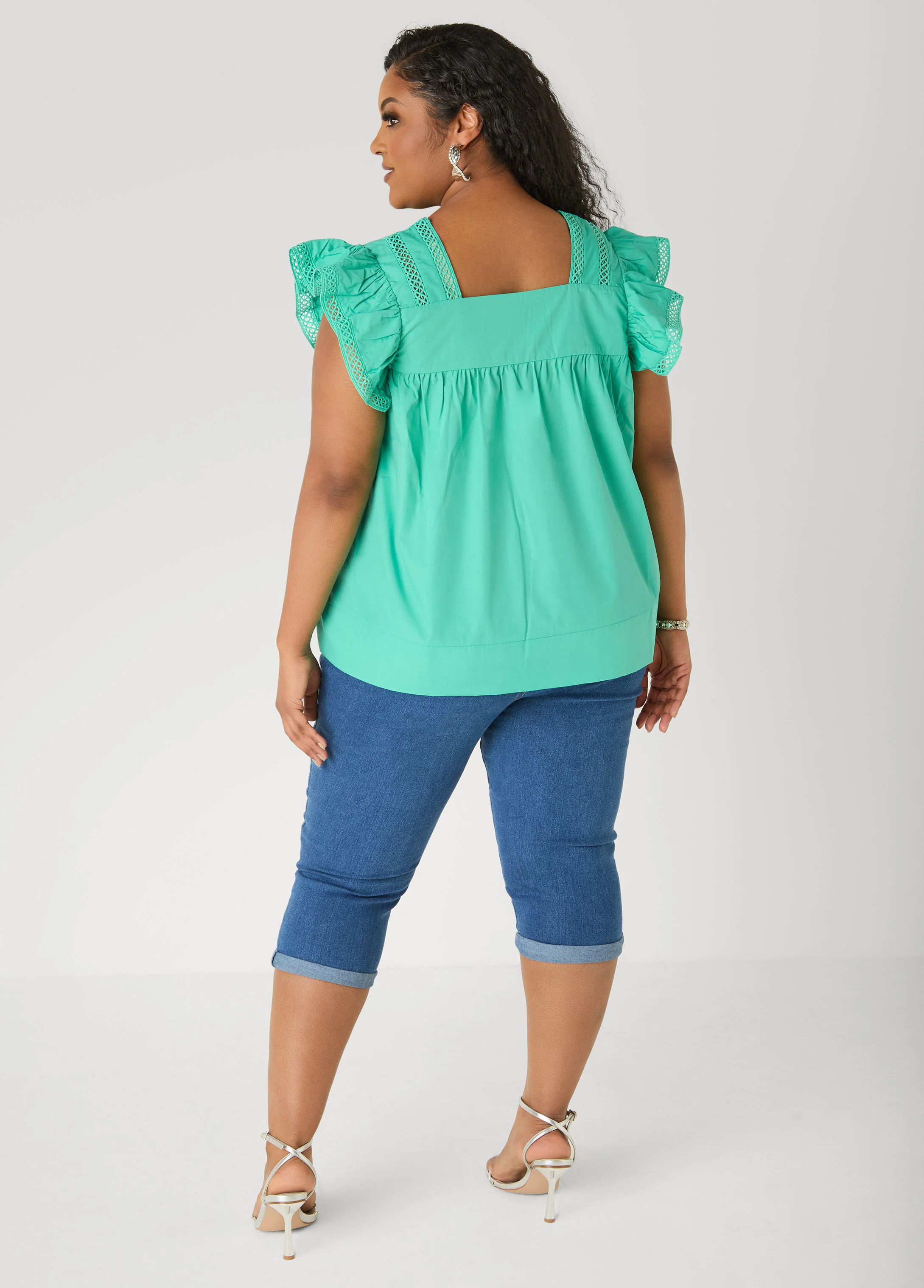 Lattice Trimmed Poplin Shirt - Image 14