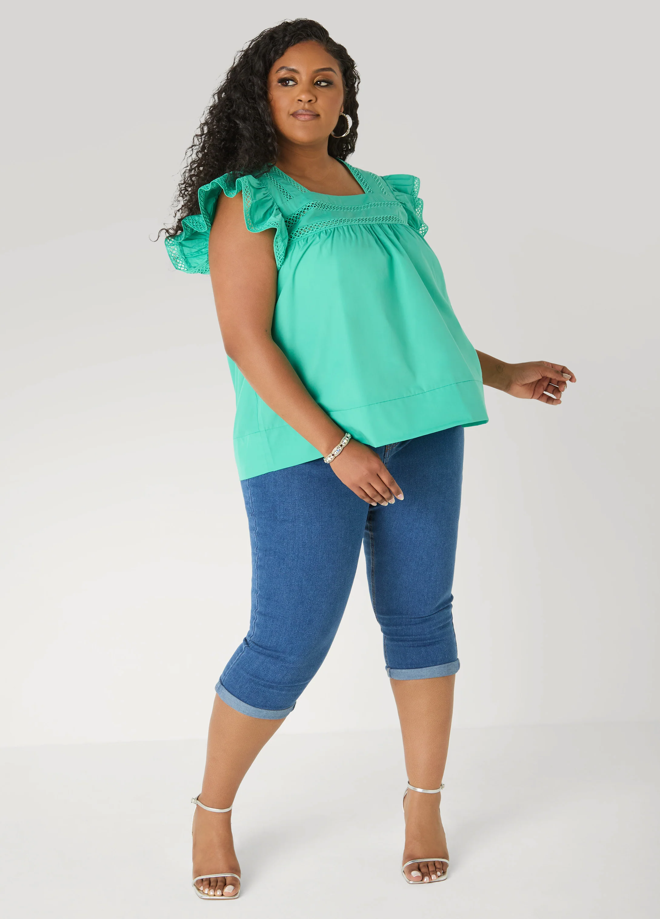 Lattice Trimmed Poplin Shirt - Image 15