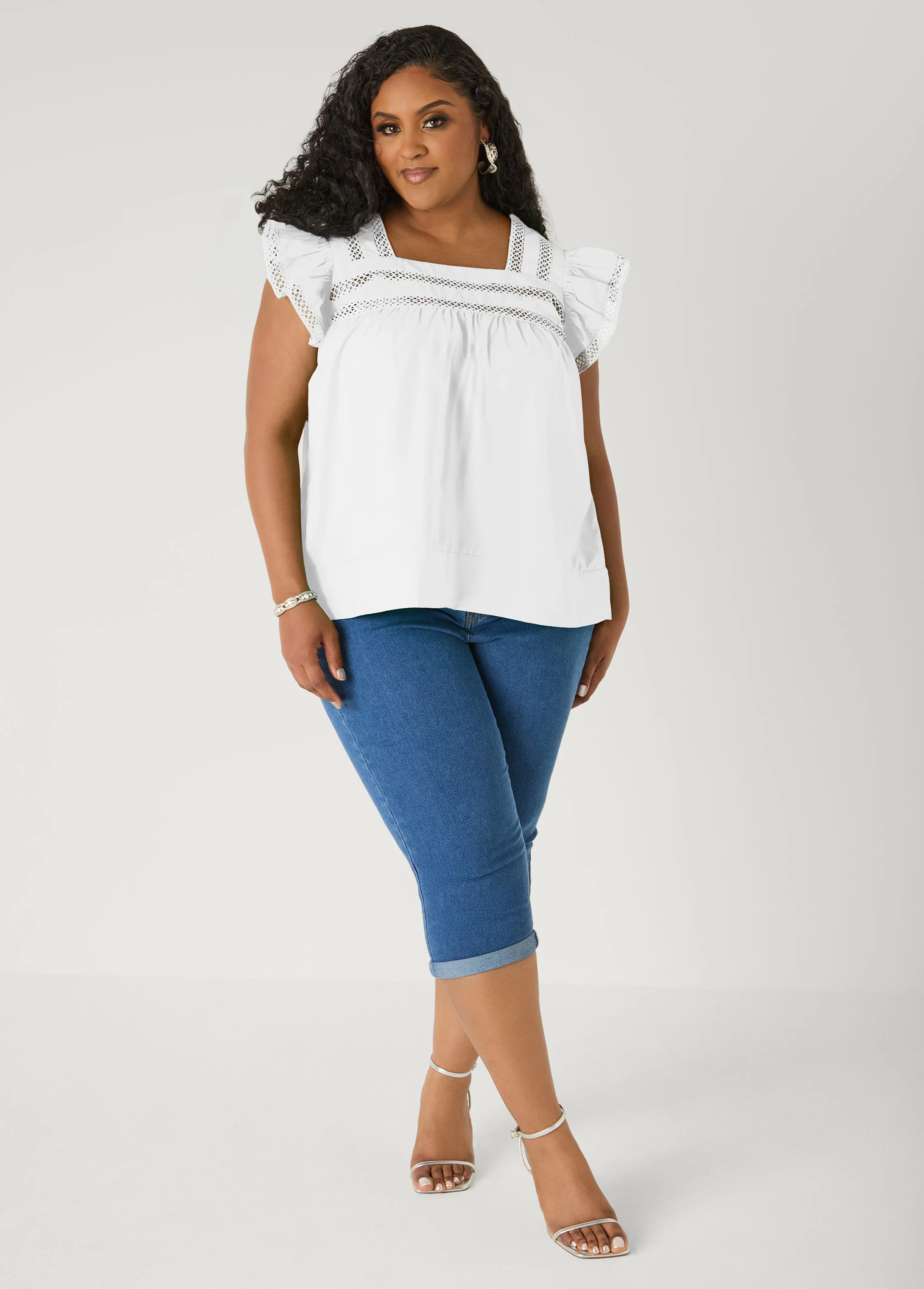 Lattice Trimmed Poplin Shirt - Image 17