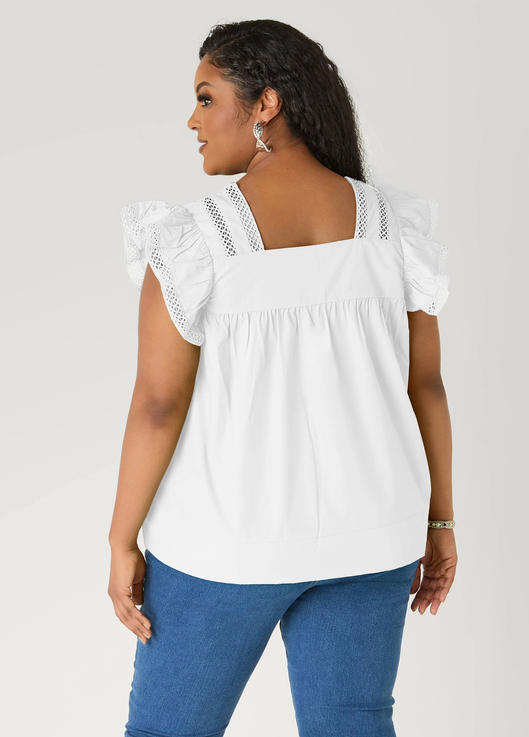 Lattice Trimmed Poplin Shirt - Image 18
