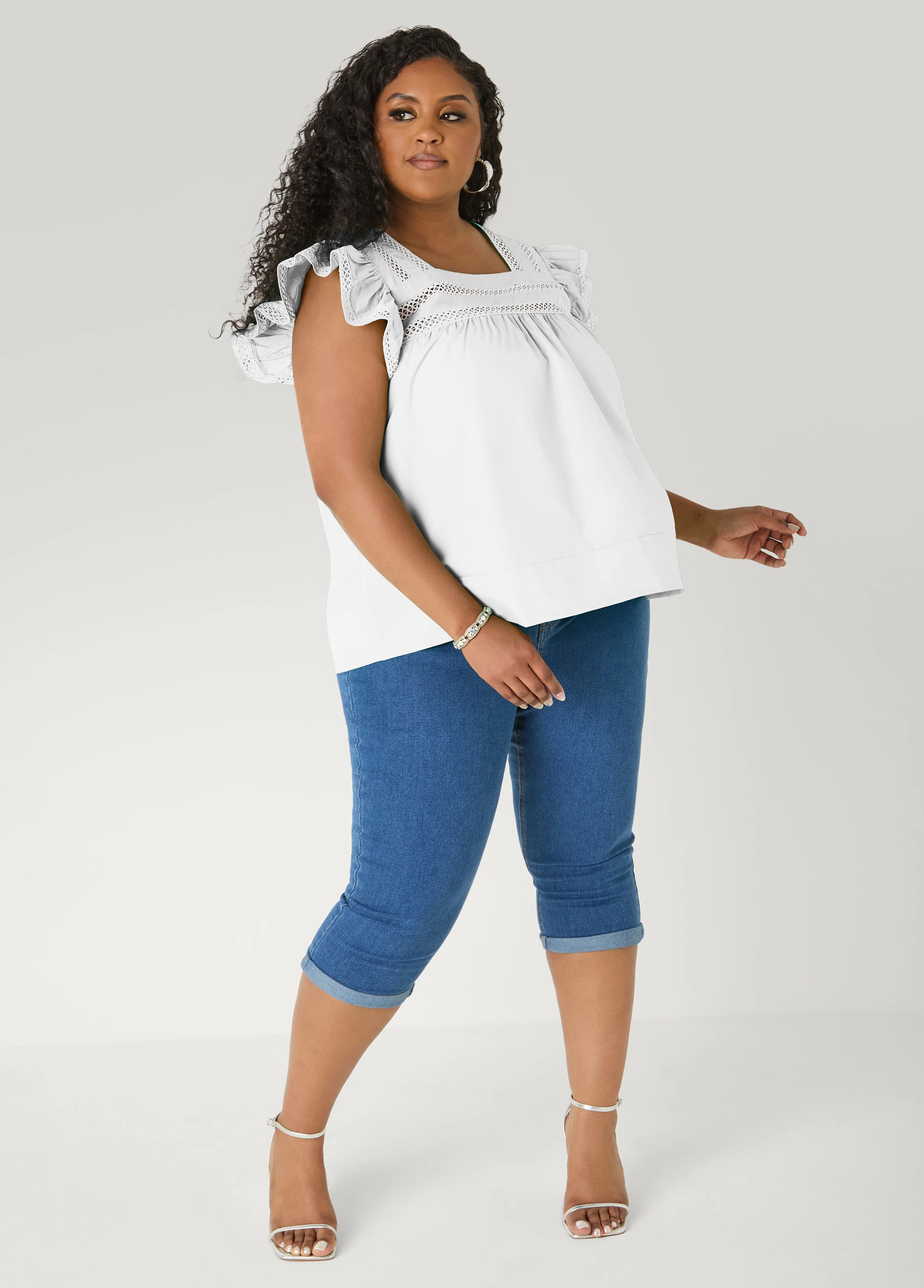 Lattice Trimmed Poplin Shirt - Image 19