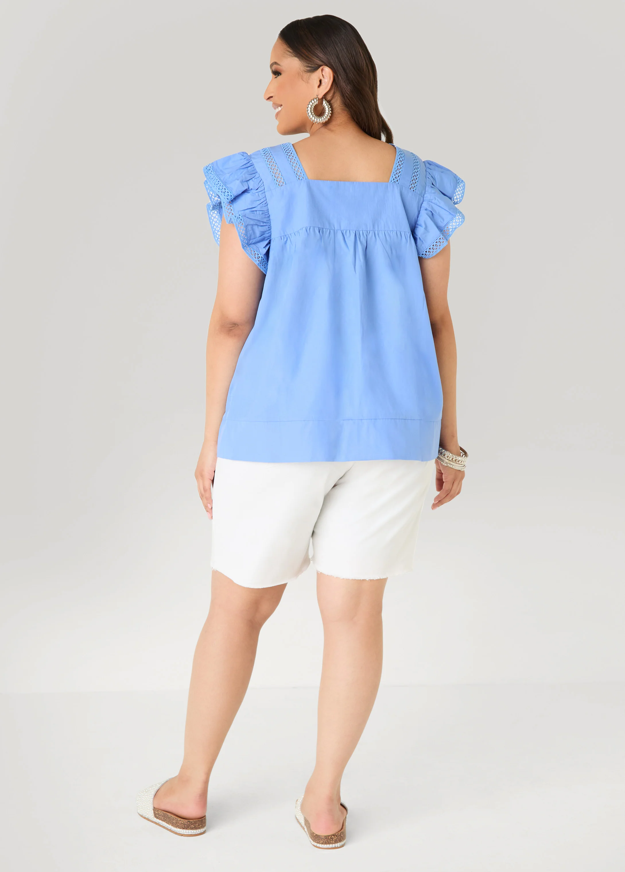 Lattice Trimmed Poplin Shirt - Image 6