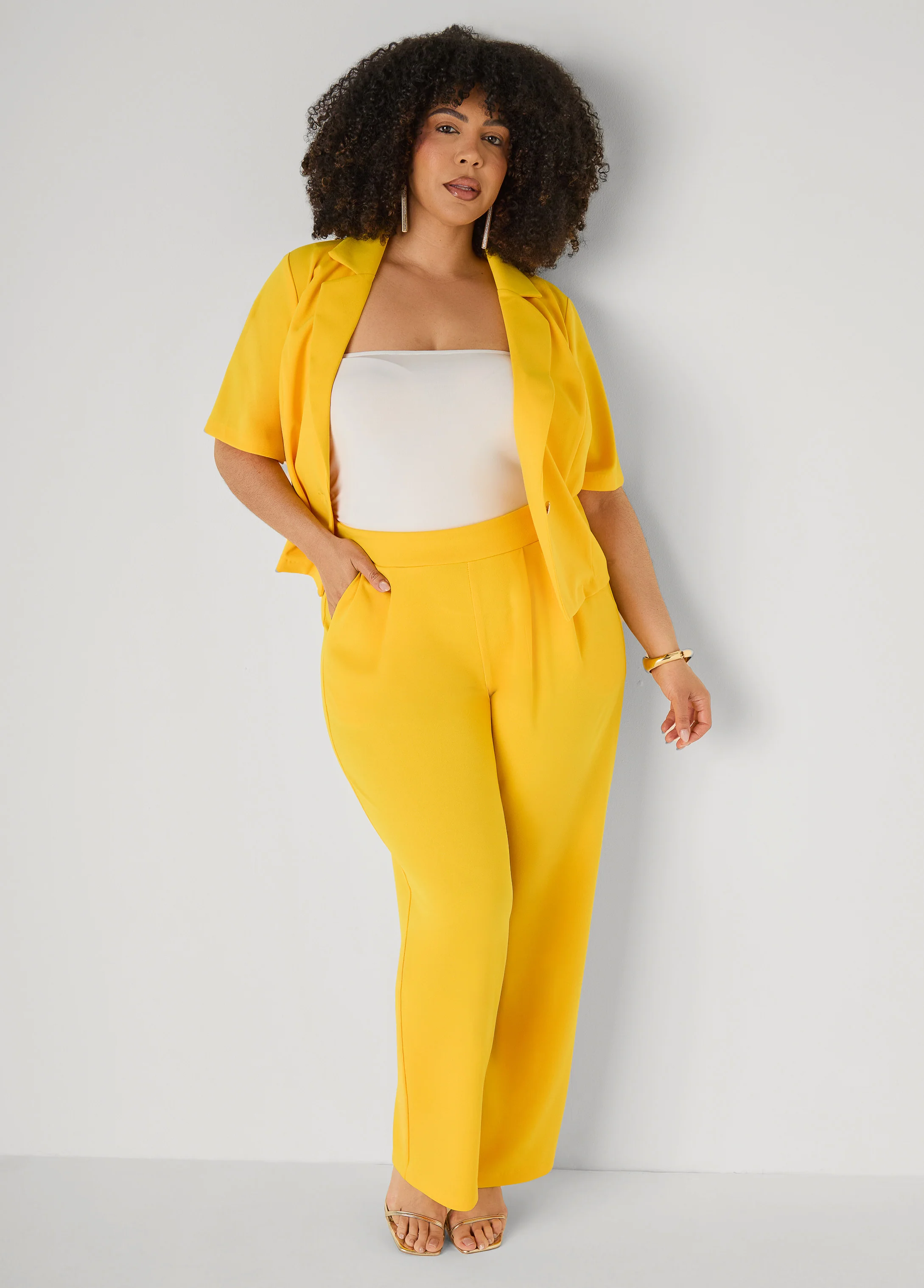 Pleated Wide Leg Pants - Image 10
