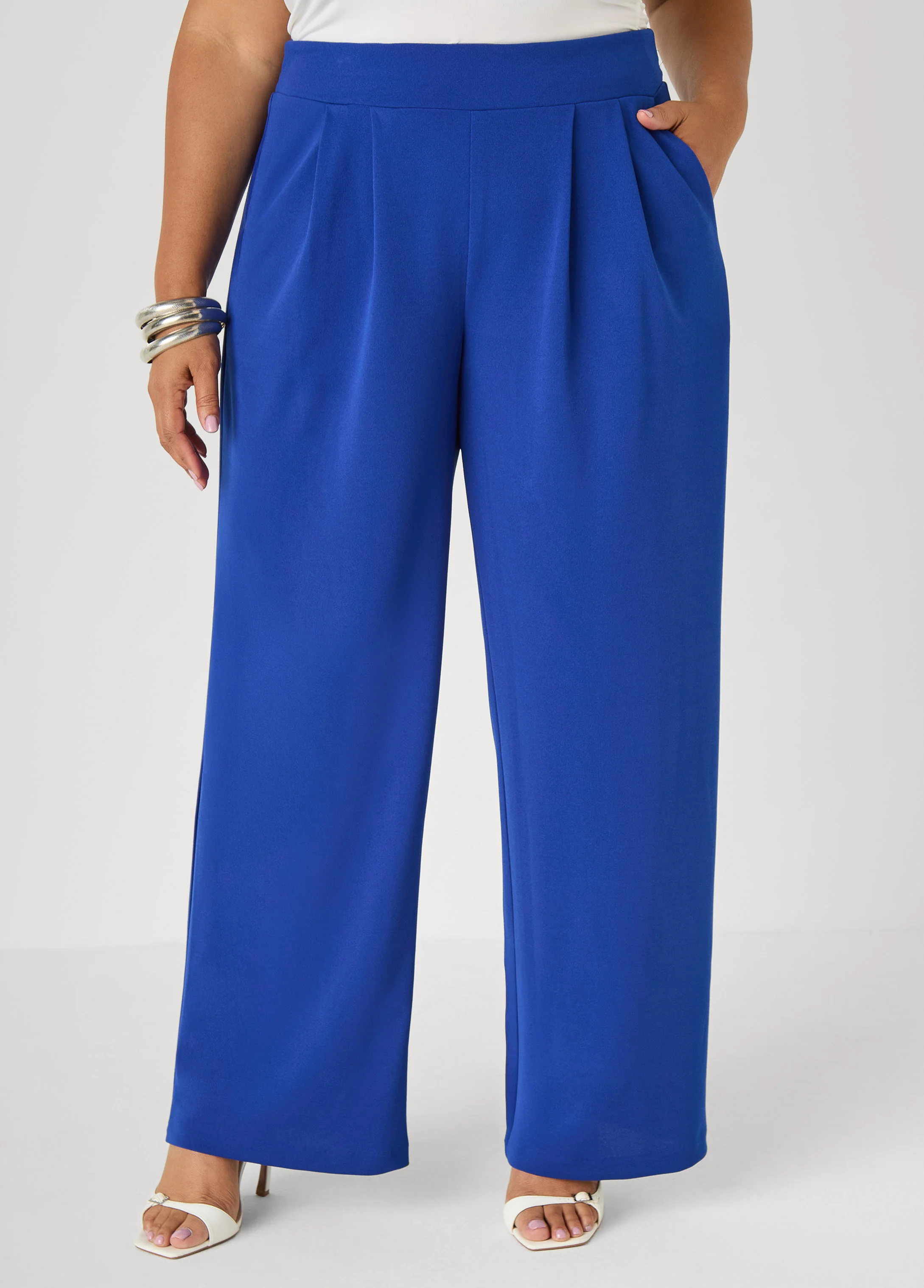 Pleated Wide Leg Pants - Image 3