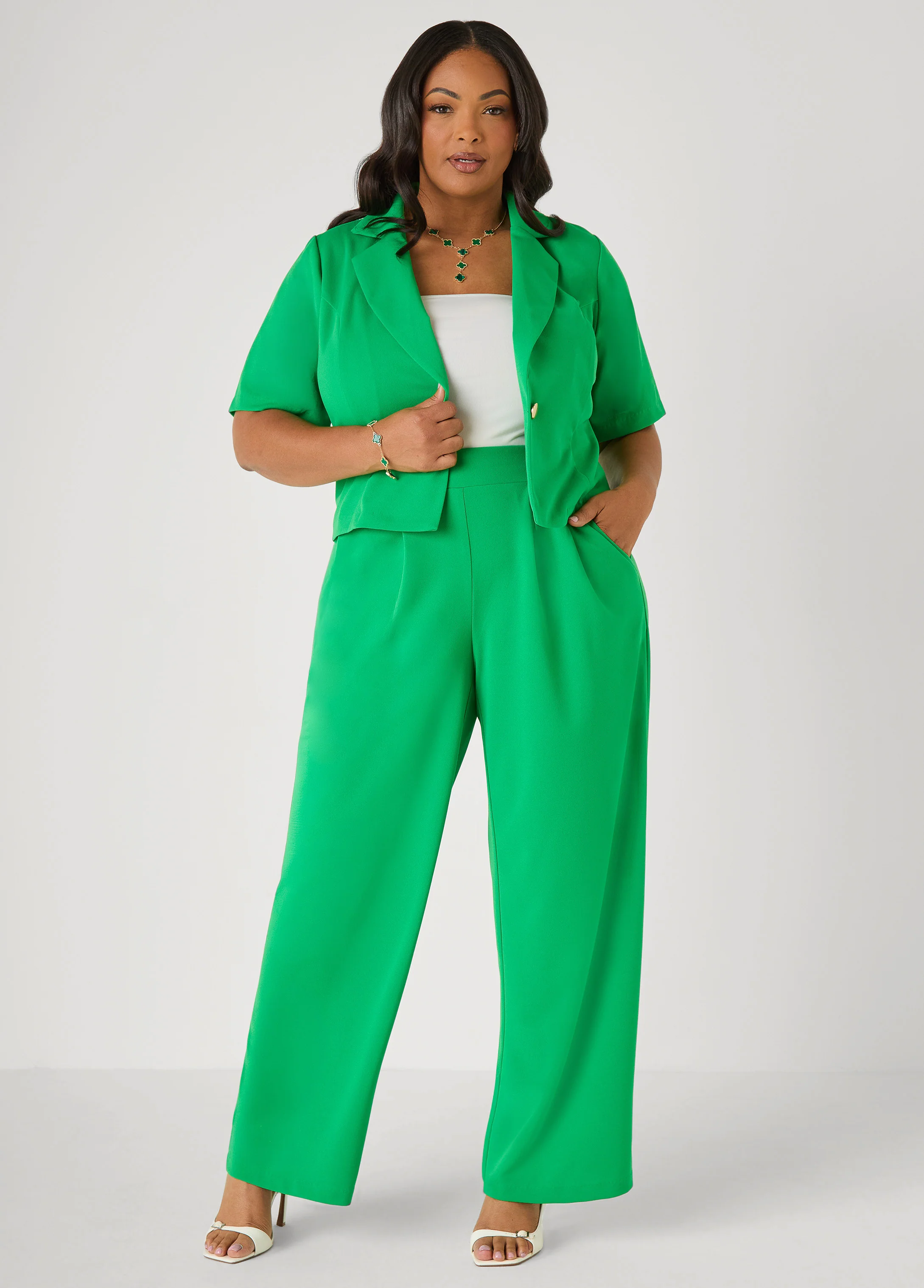 Pleated Wide Leg Pants - Image 4