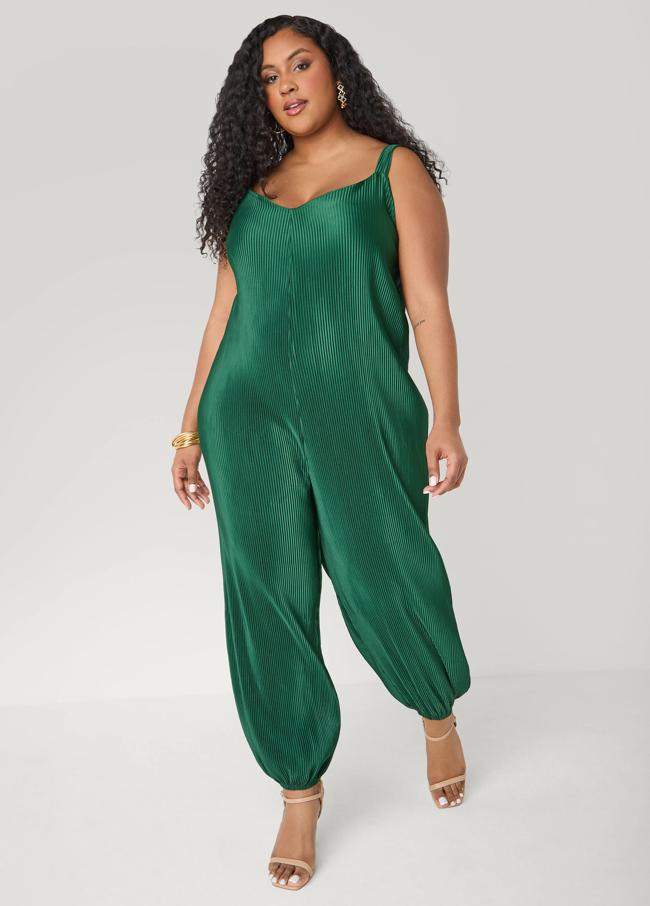 Plisse Satin Balloon Leg Jumpsuit - Image 5