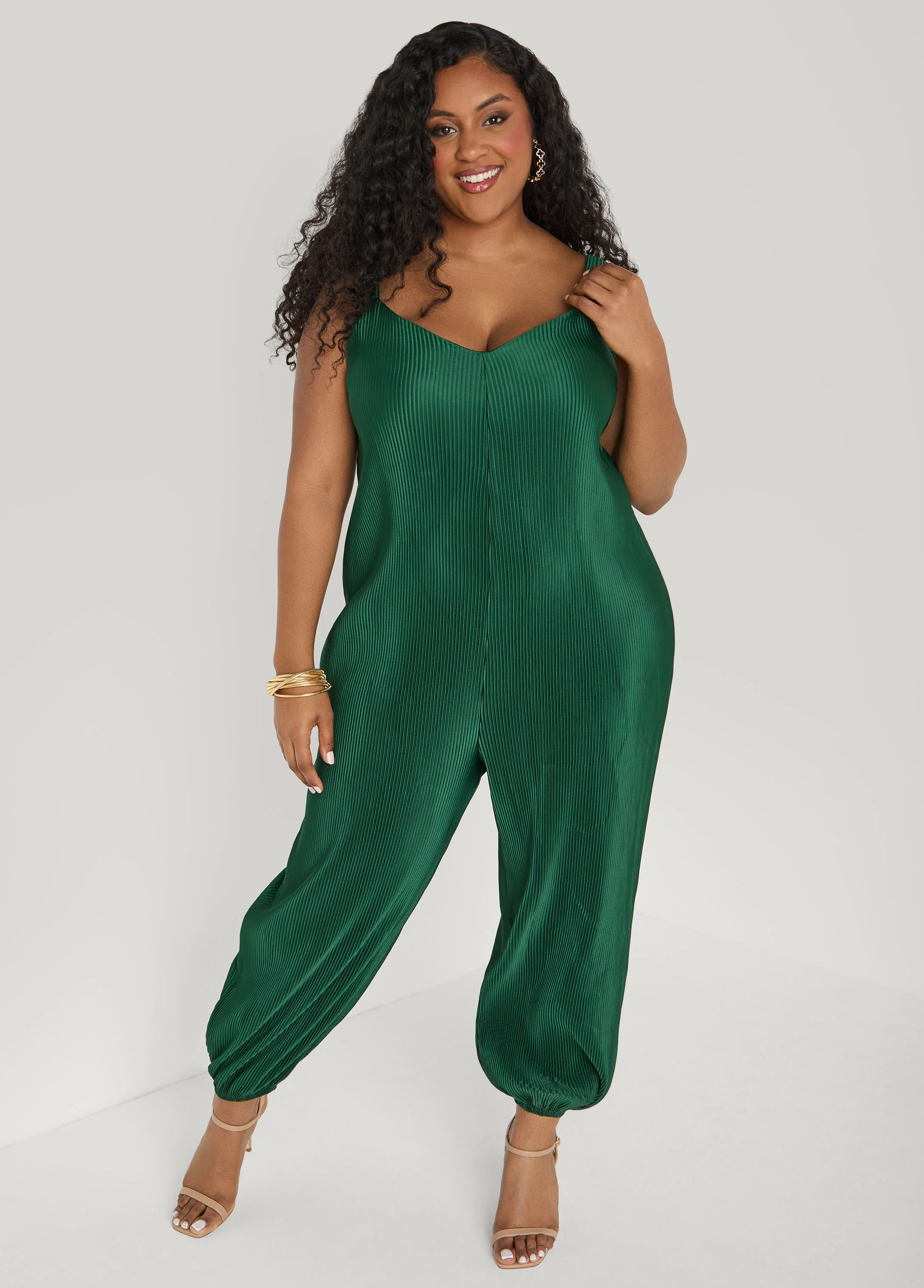 Plisse Satin Balloon Leg Jumpsuit - Image 7