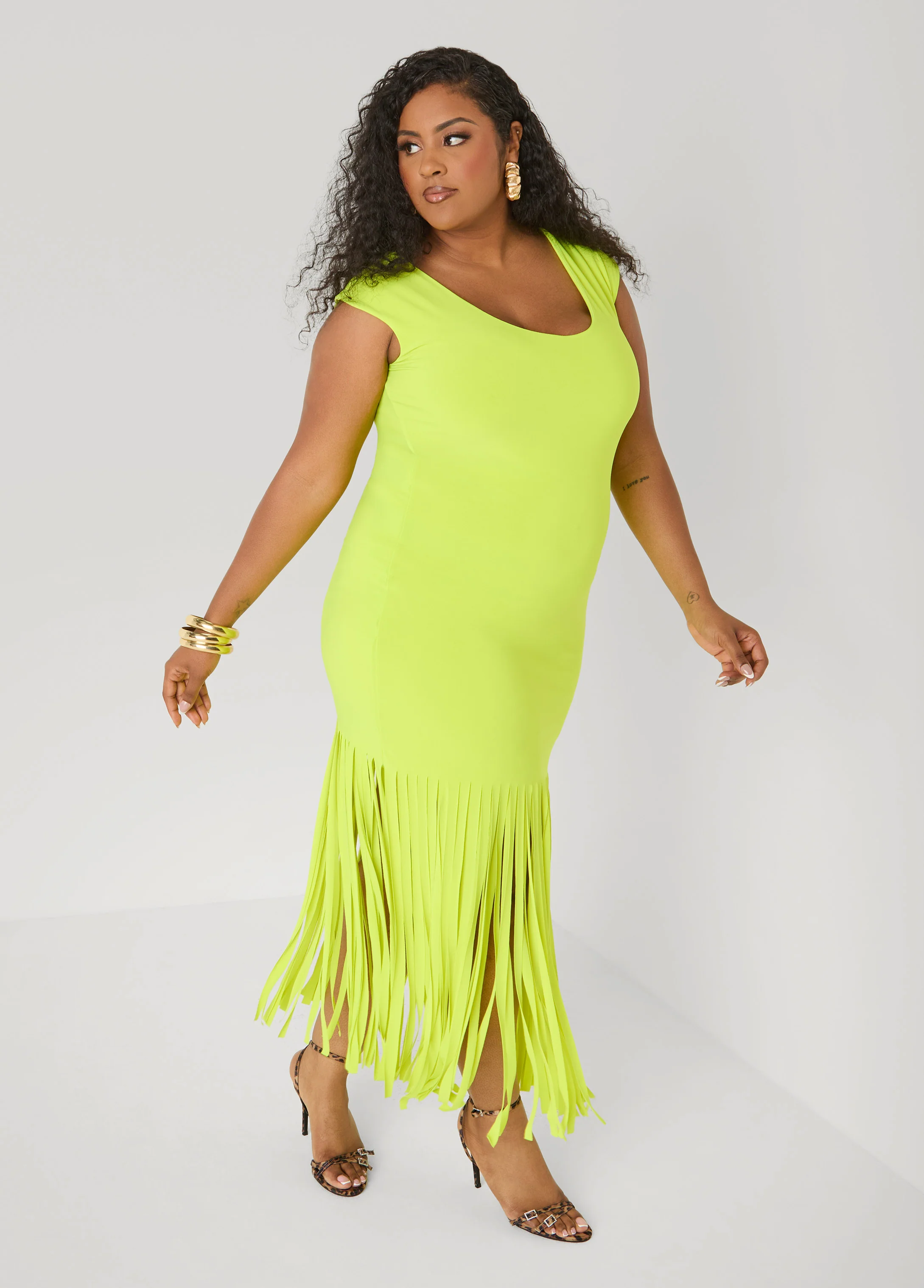 Fringed Knit Maxi Dress - Image 3