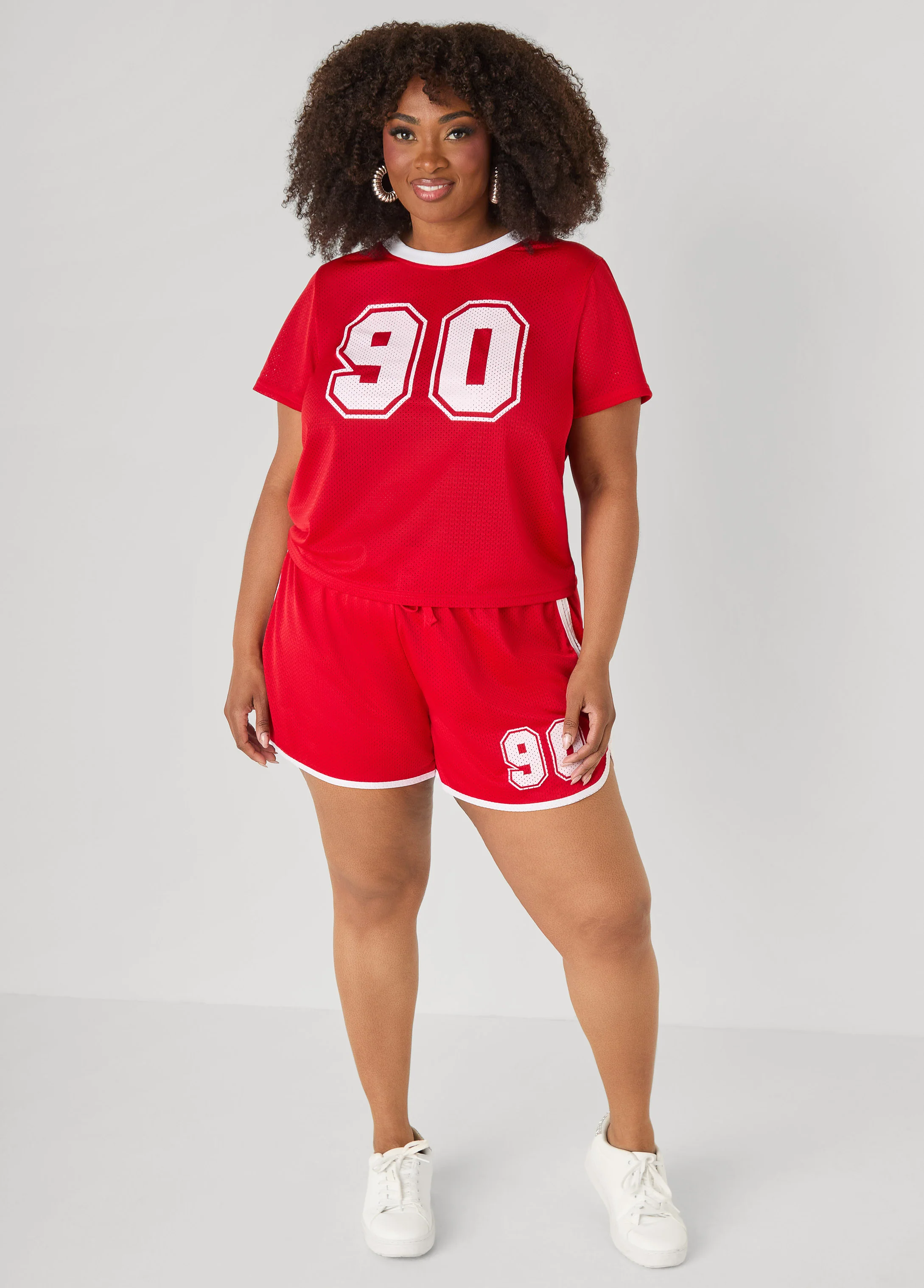 Graphic Print Mesh Jersey Tee - Image 3