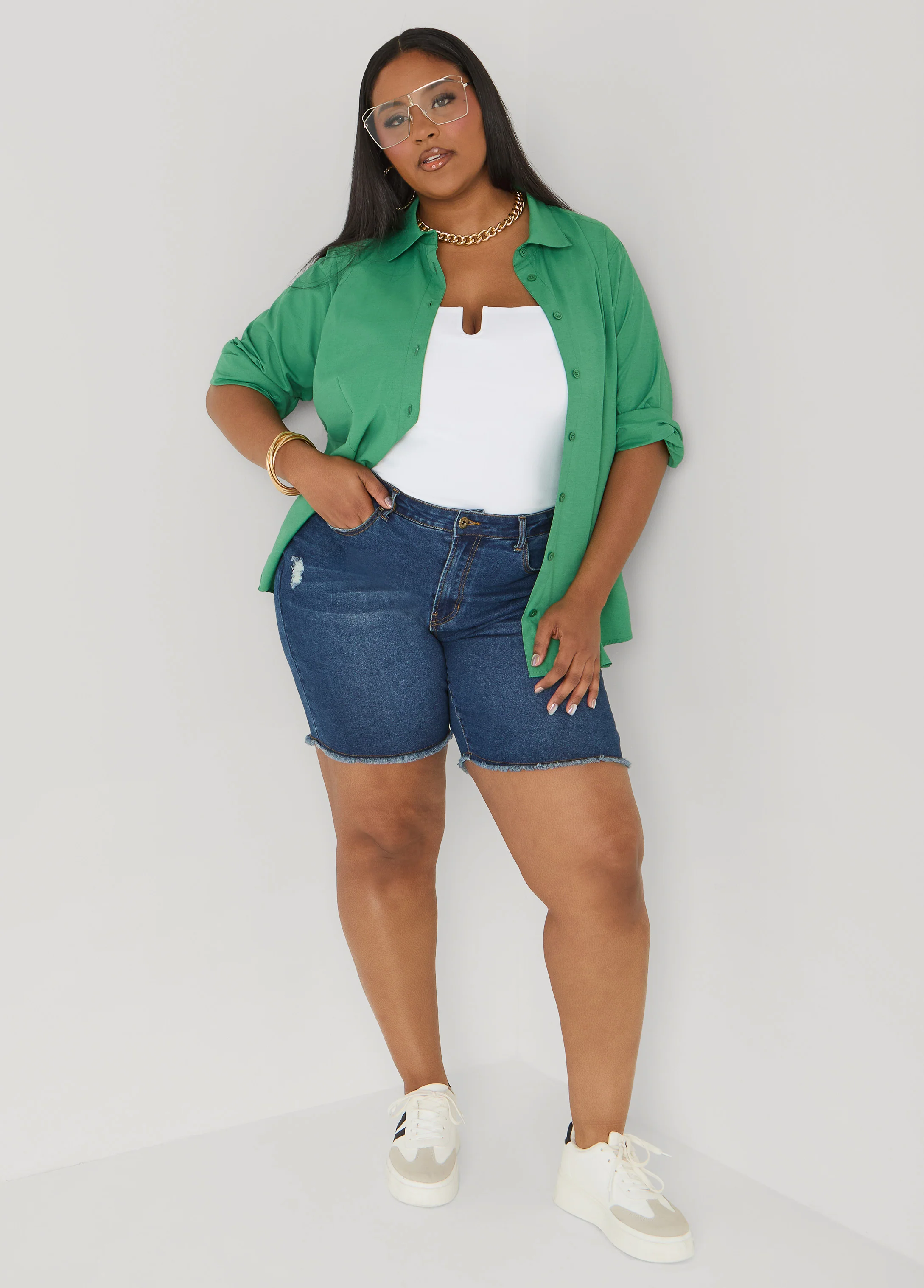Tall Collared Cotton Blend Shirt - Image 3