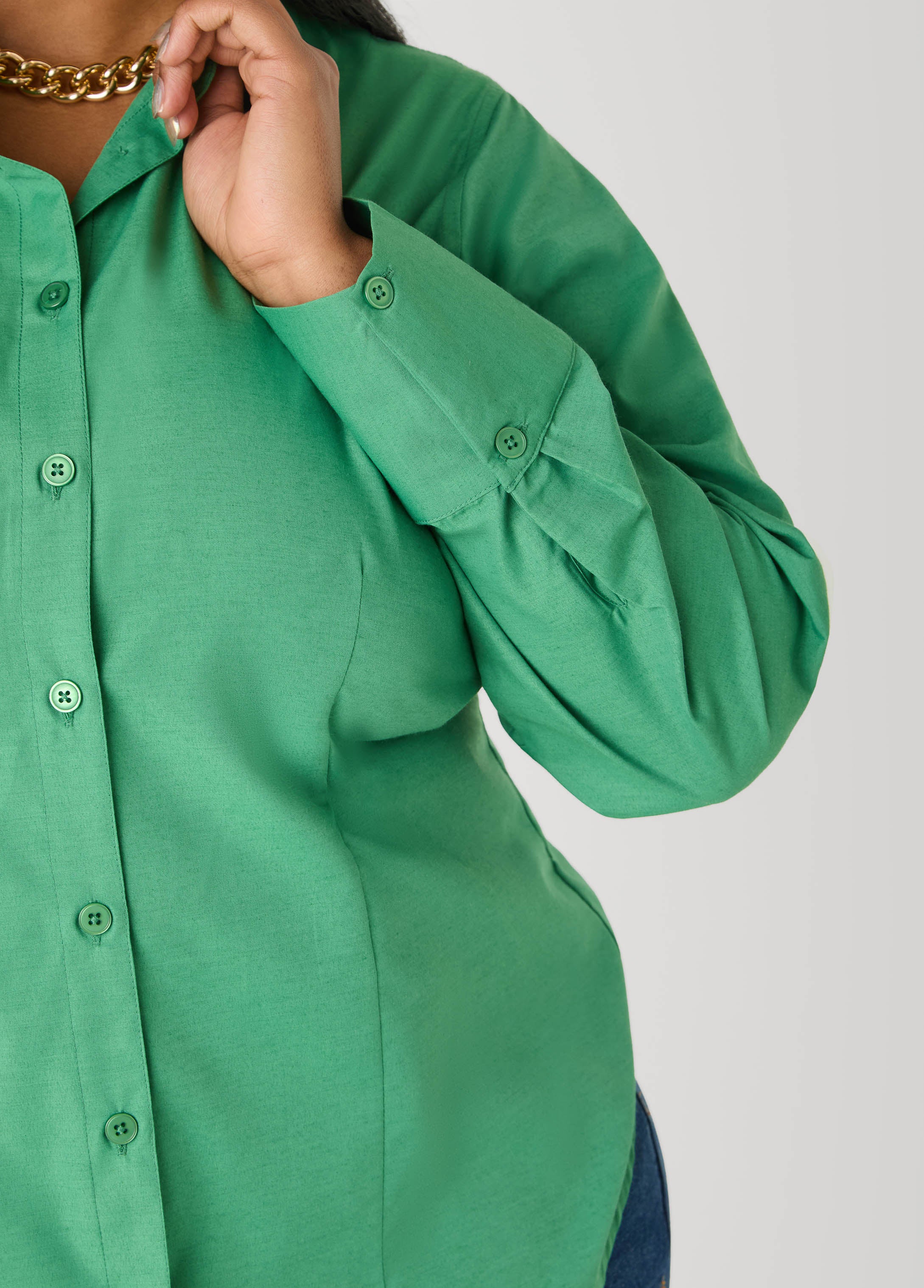 Tall Collared Cotton Blend Shirt - Image 4