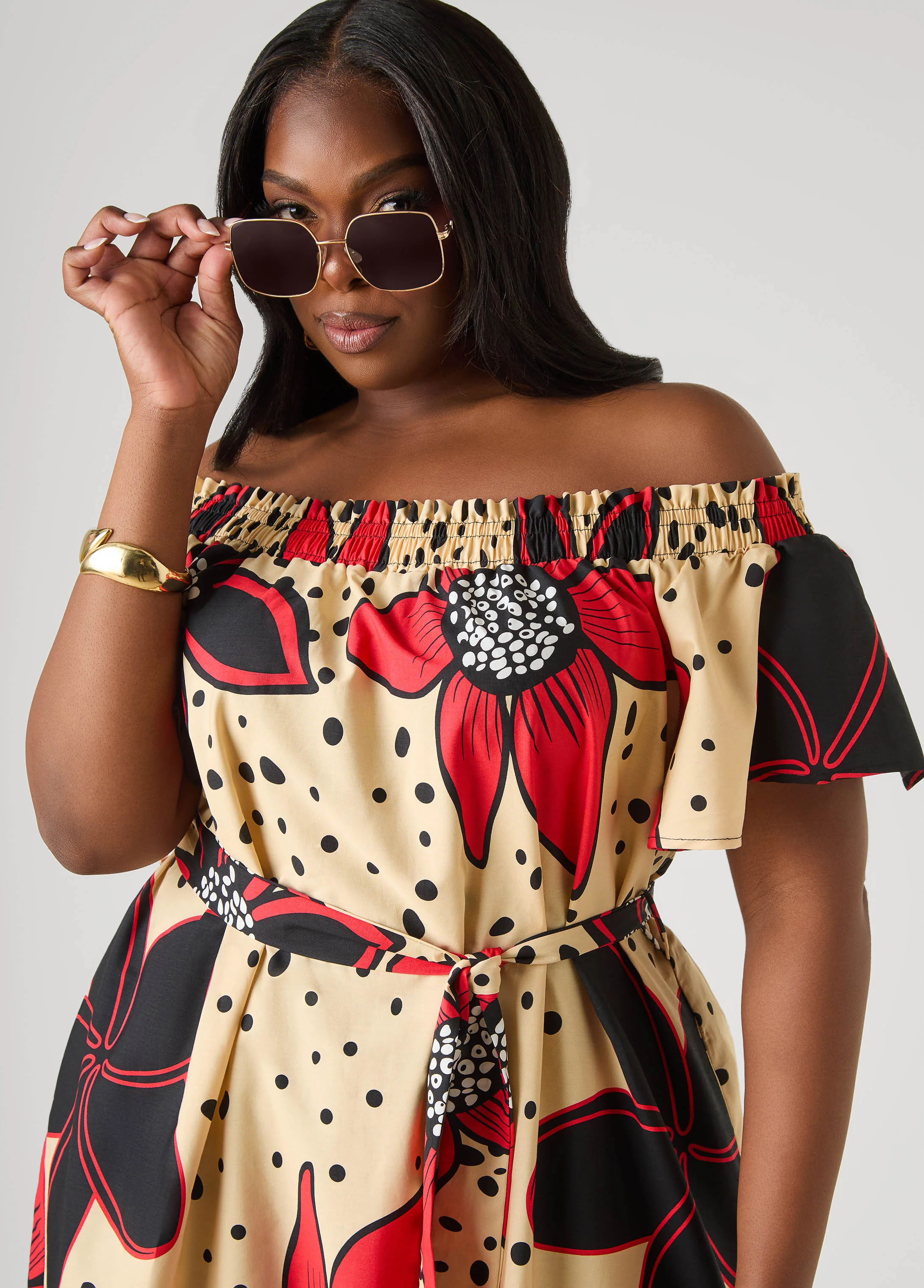 Off The Shoulder Floral Maxi Dress - Image 4