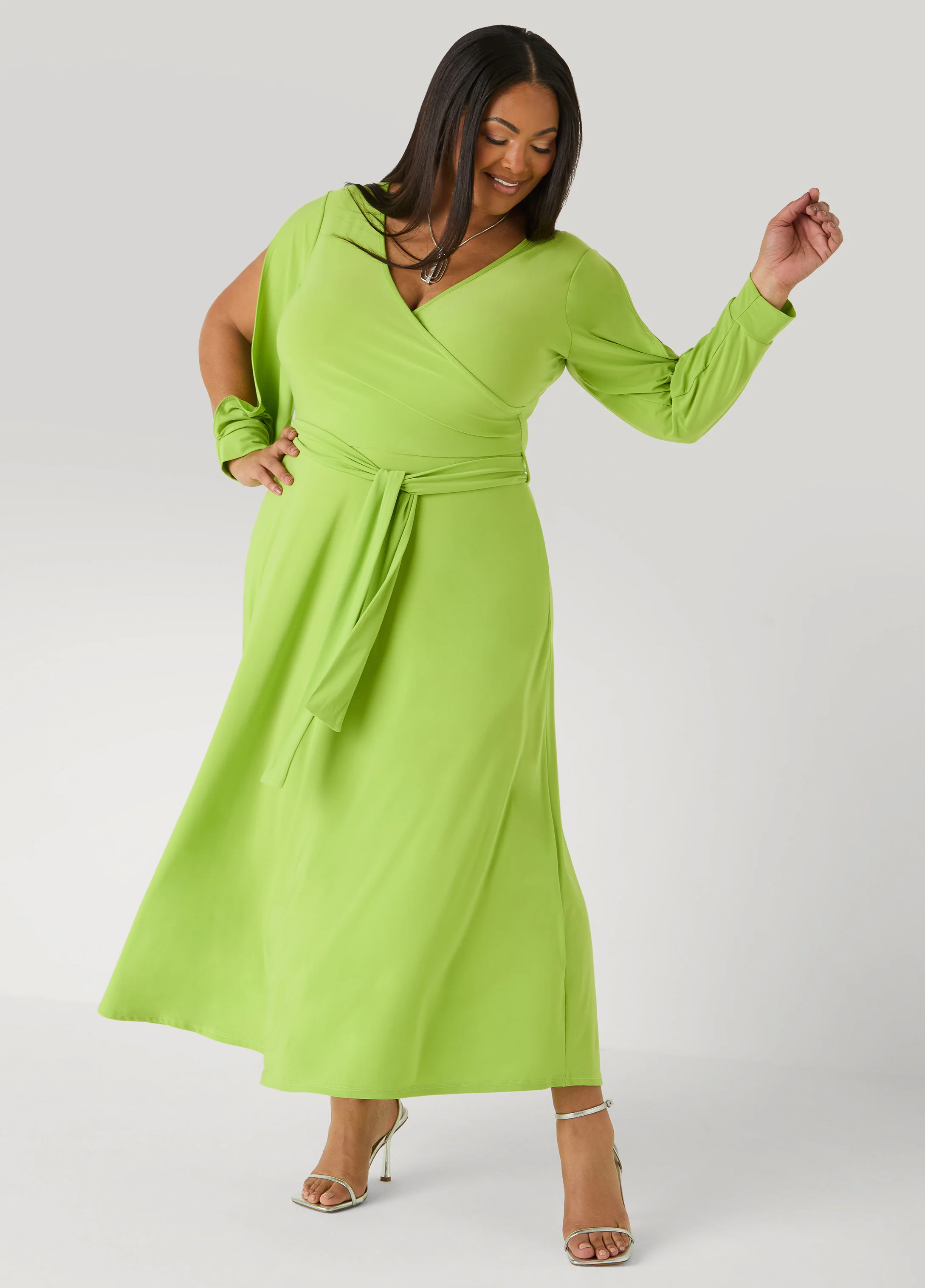 Split Sleeve A Line Maxi Dress - Image 11