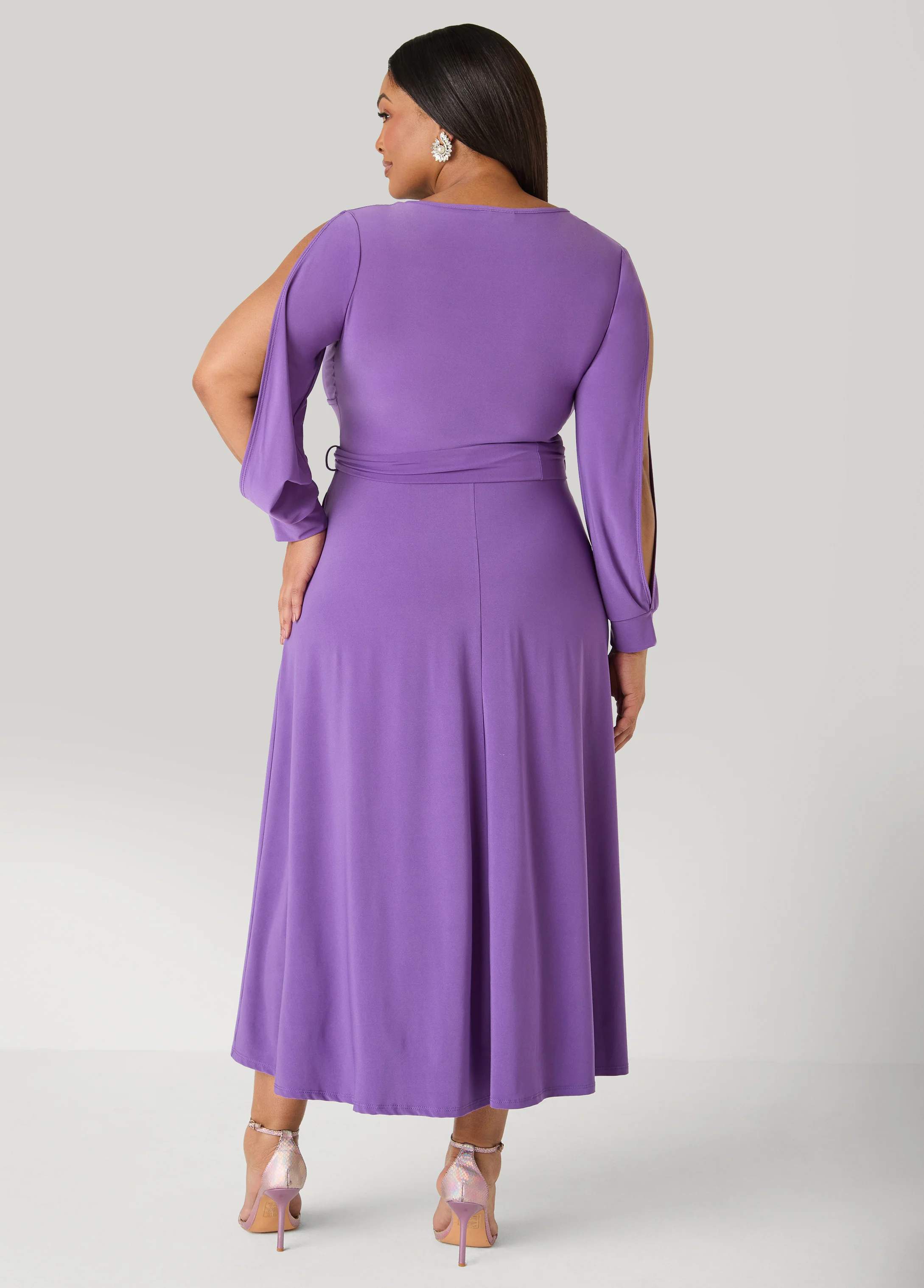 Split Sleeve A Line Maxi Dress - Image 6