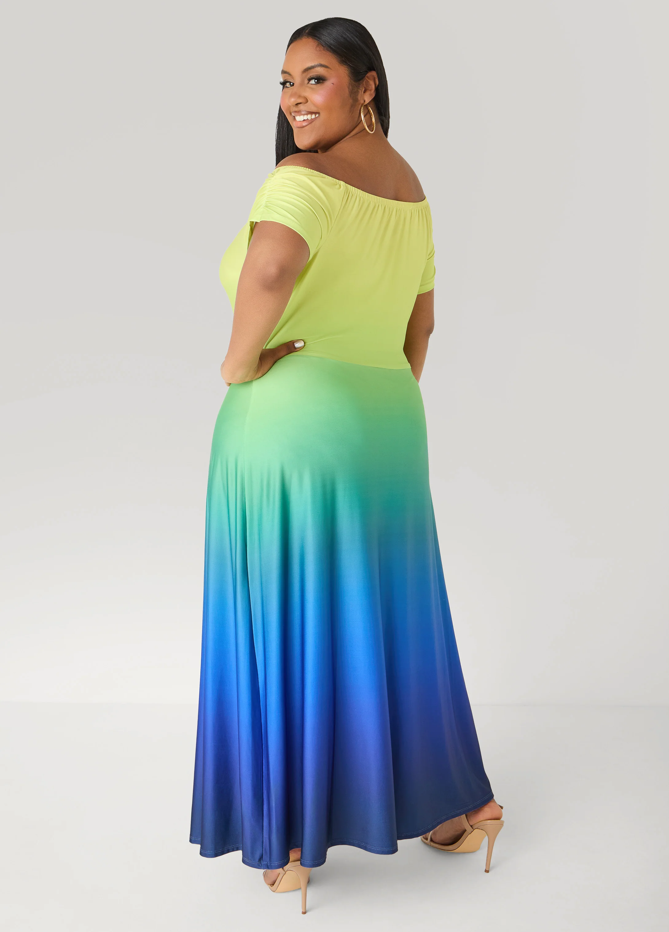 Tall Ombre Off The Shoulder Maxi Dress - Image 6
