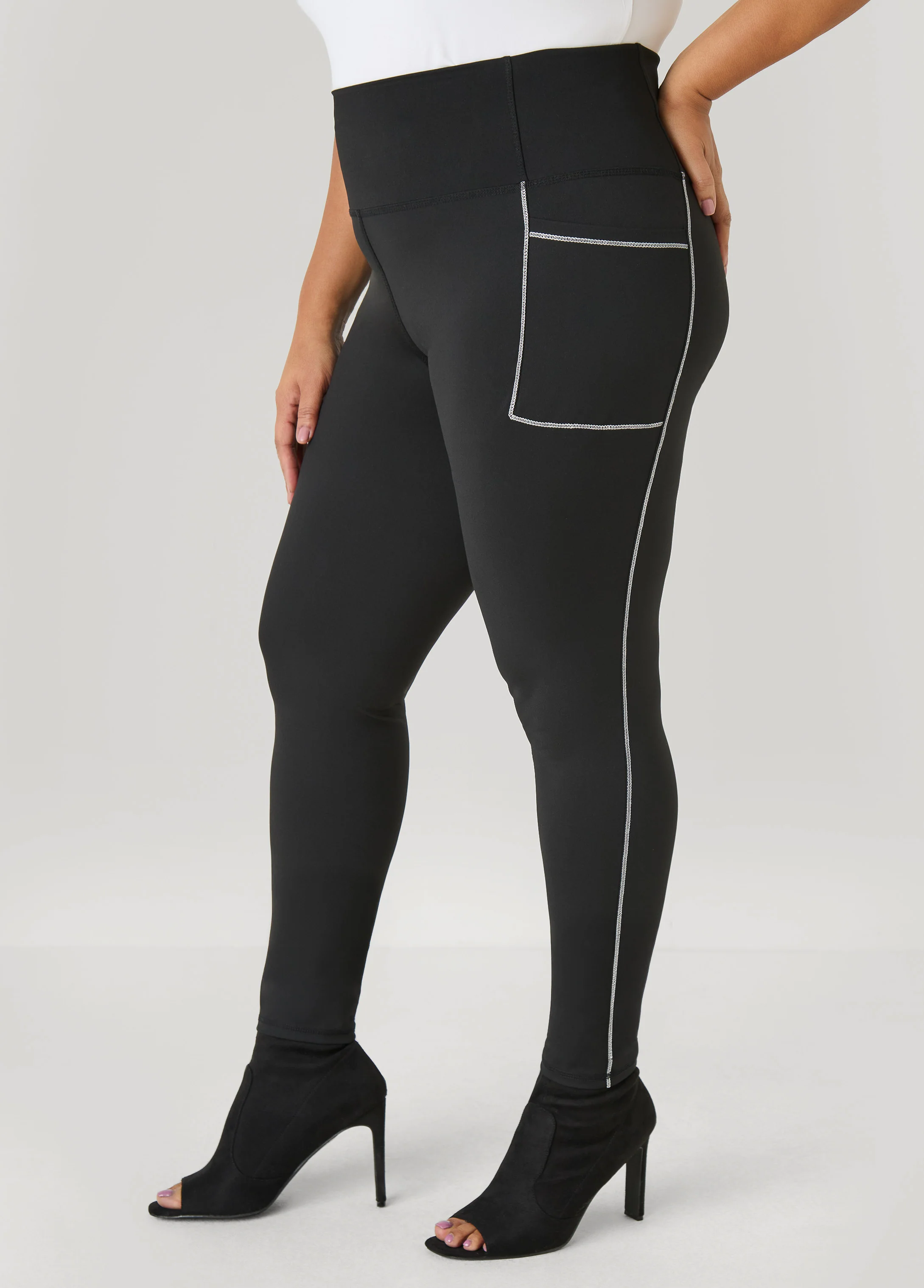 Piped High Waist Leggings - Image 3