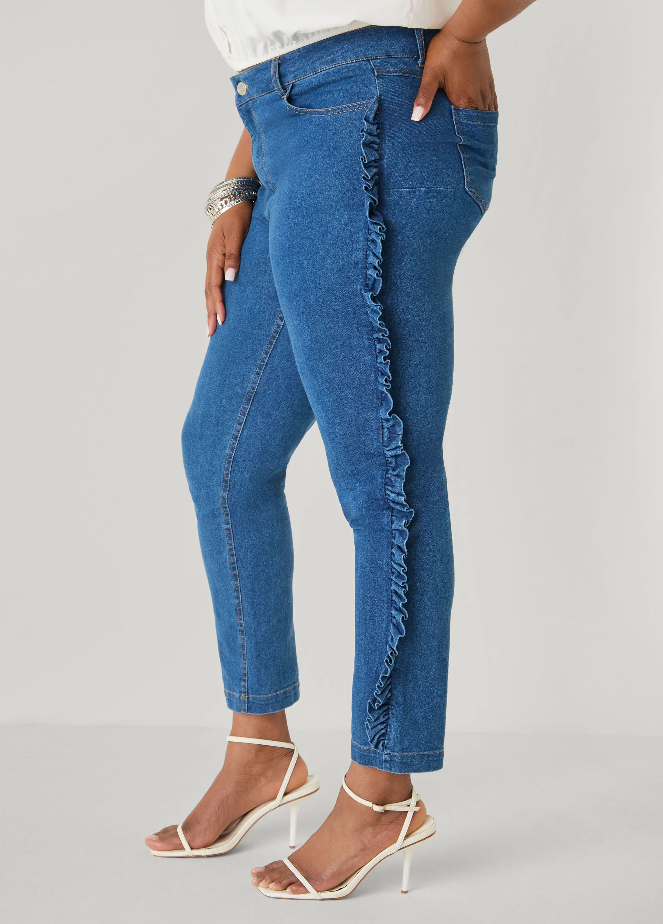 Ruffled Skinny Jeans - Image 3