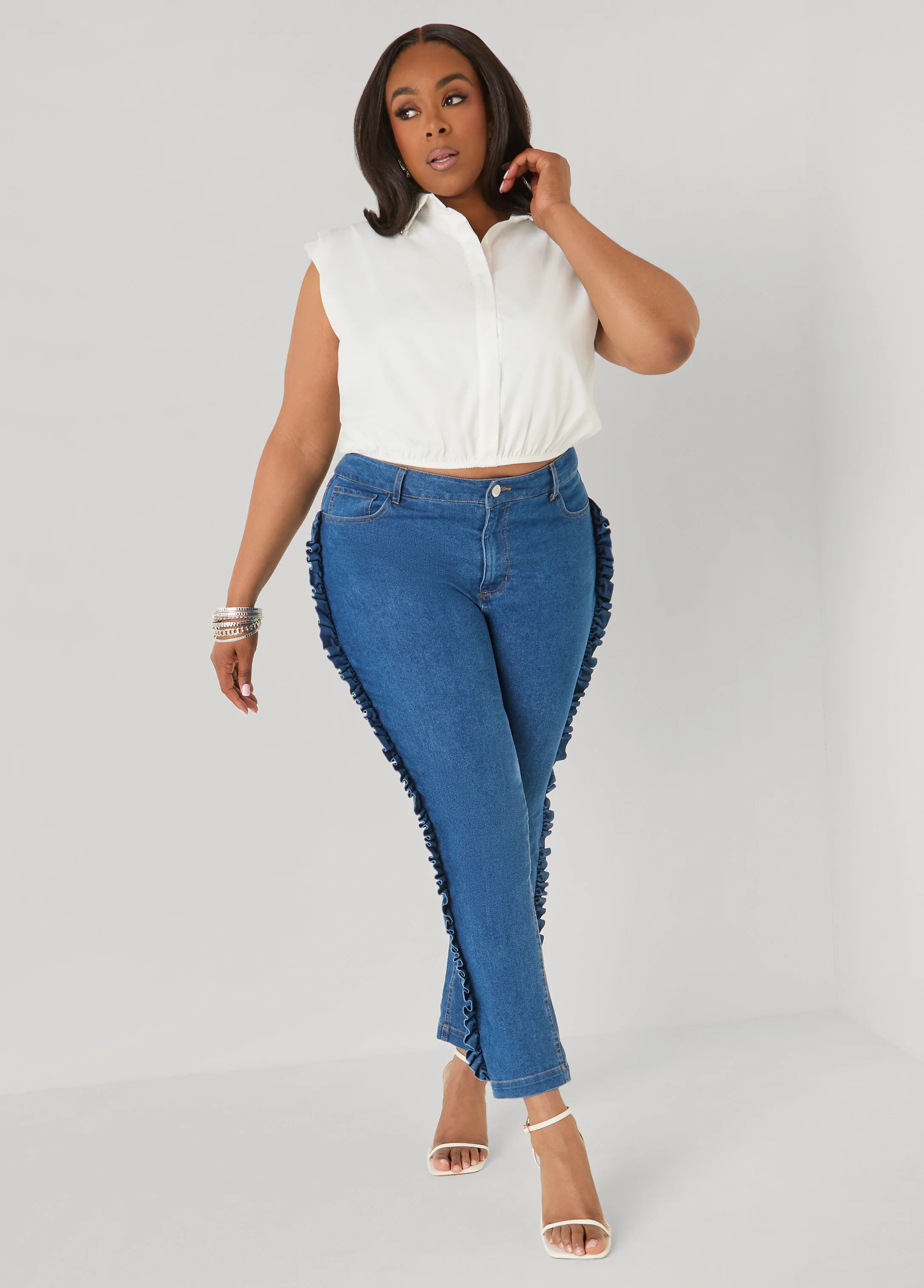 Ruffled Skinny Jeans - Image 4