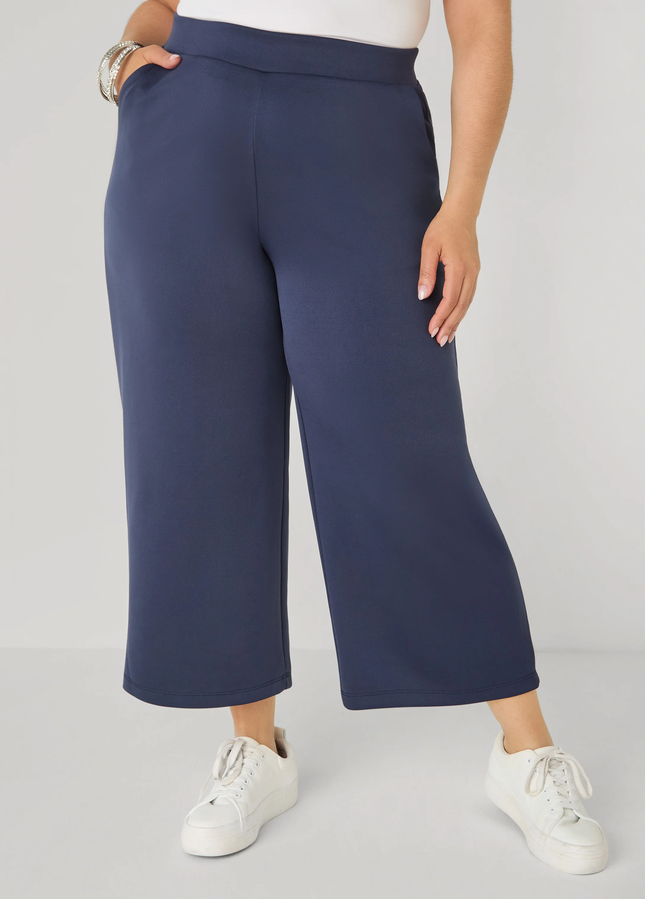 Cropped Athletic Knit Pants - Image 3